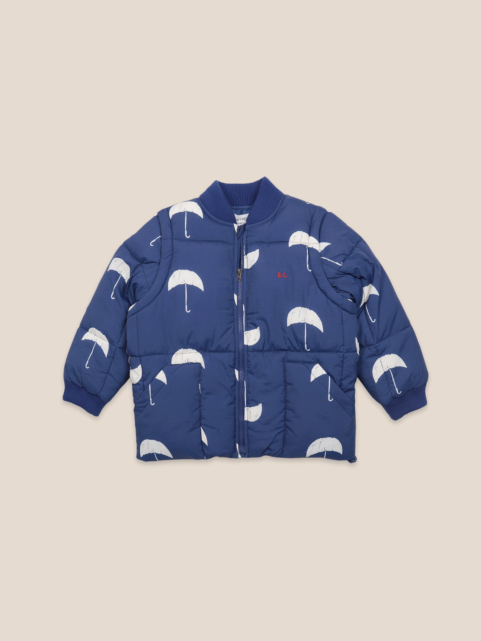 Boys Forever Blue Umbrella Padded Jacket