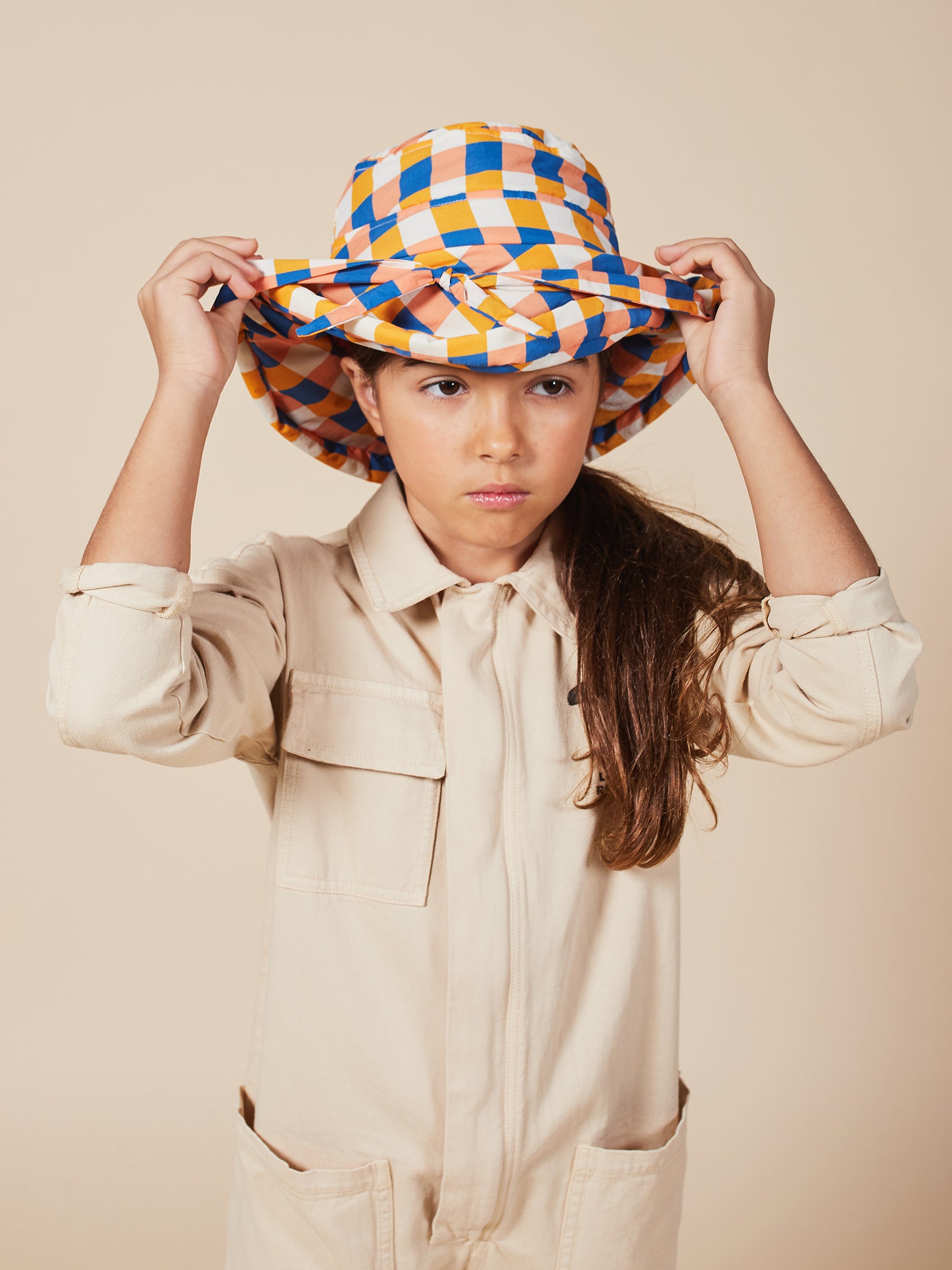 Boys & Girls Electrec Blue Checker Hat