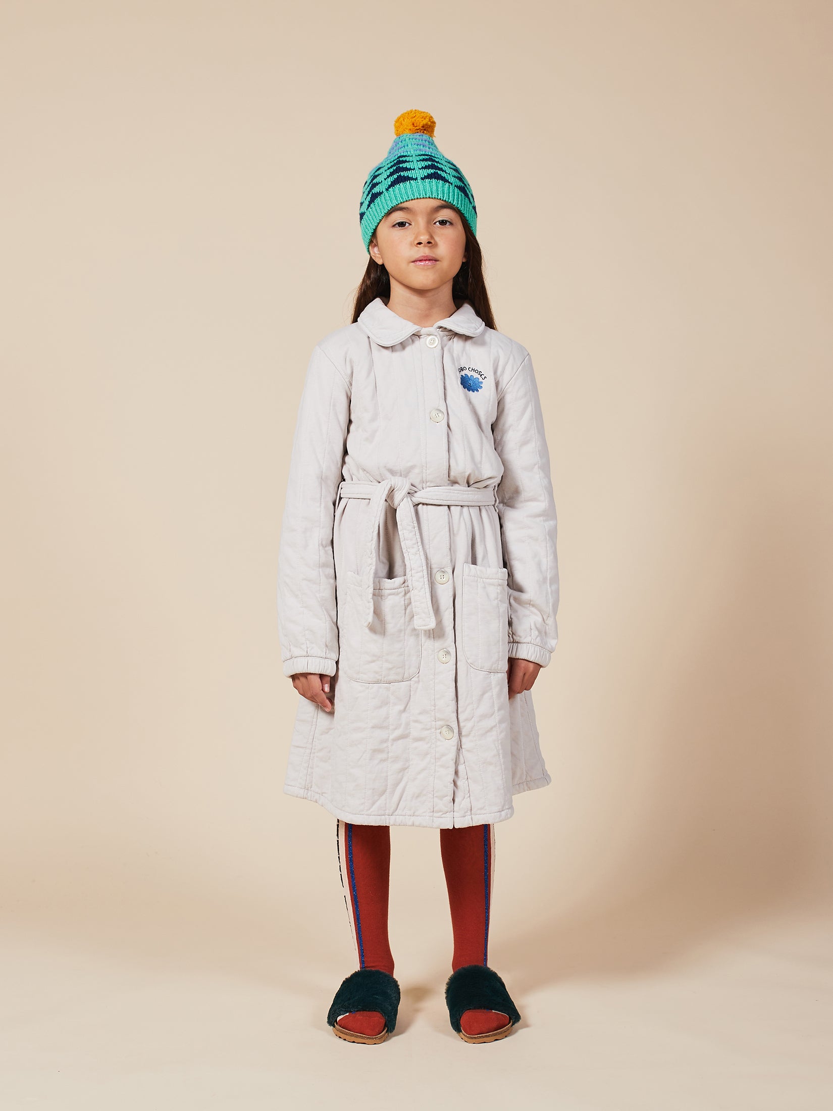 Boys & Girls Myrtle Jacquard Red Pompon Beanie