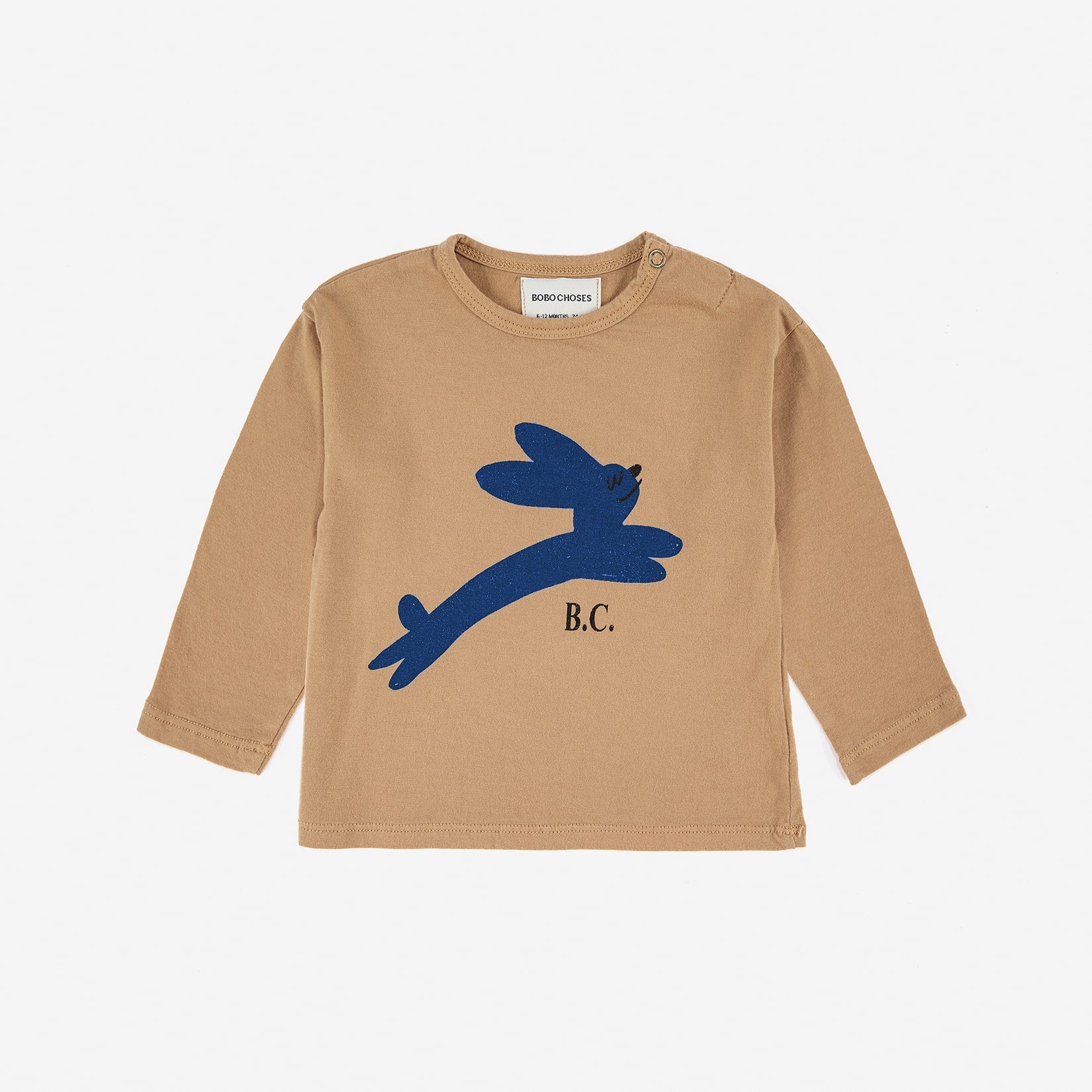 Baby Boys & Girls Brown Jumping Hare Cotton T-Shirt
