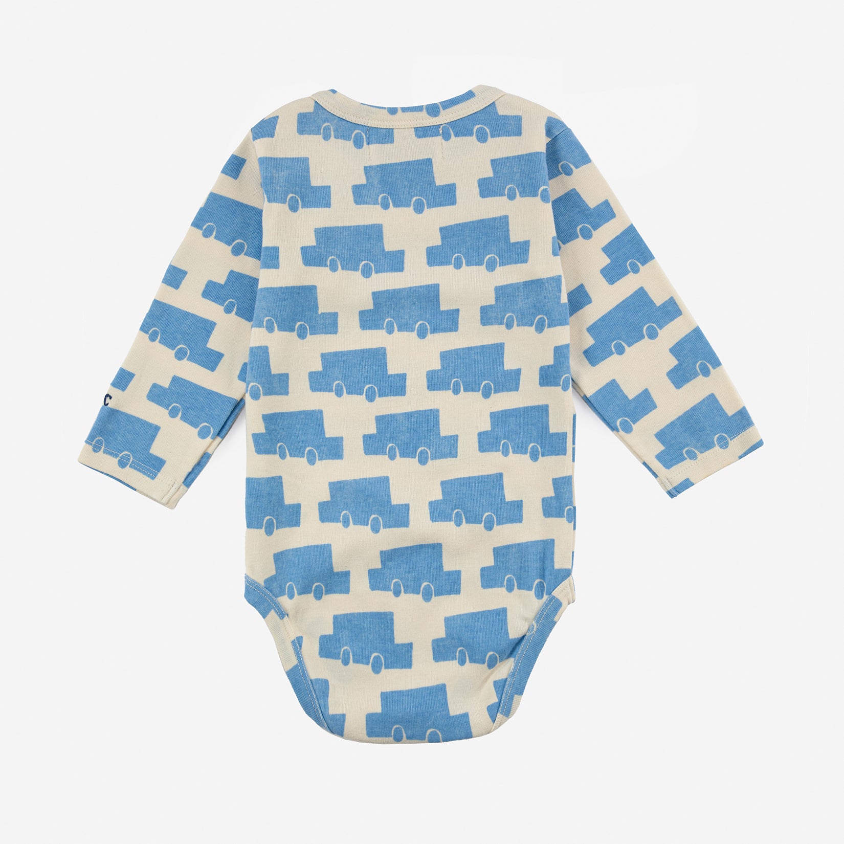 Baby Boys & Girls Blue Printed Cotton Babysuit