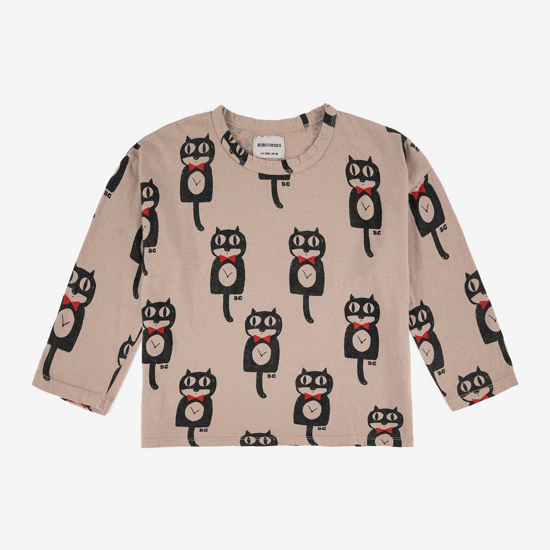 Boys Light Brown Printed Cotton T-Shirt