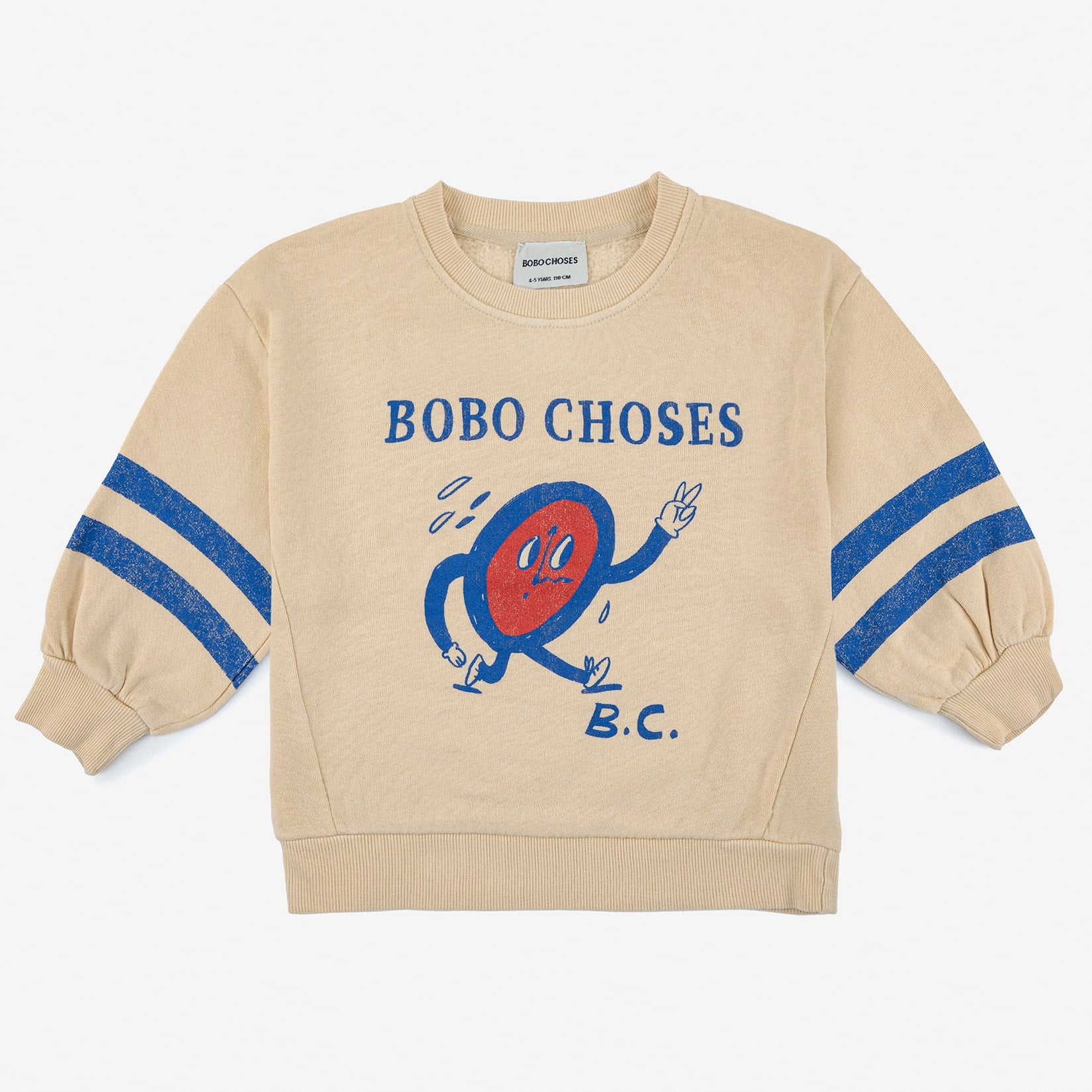 Boys & Girls Beige Printed Cotton Sweatshirt