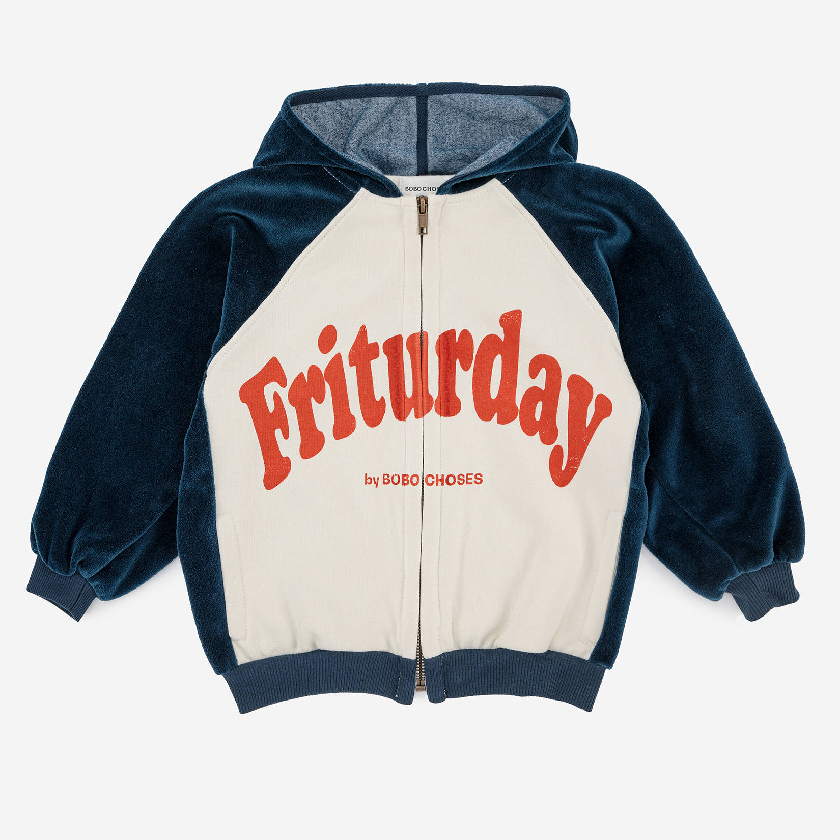 Boys & Girls Beige Logo Zip-Up Sweatshirt