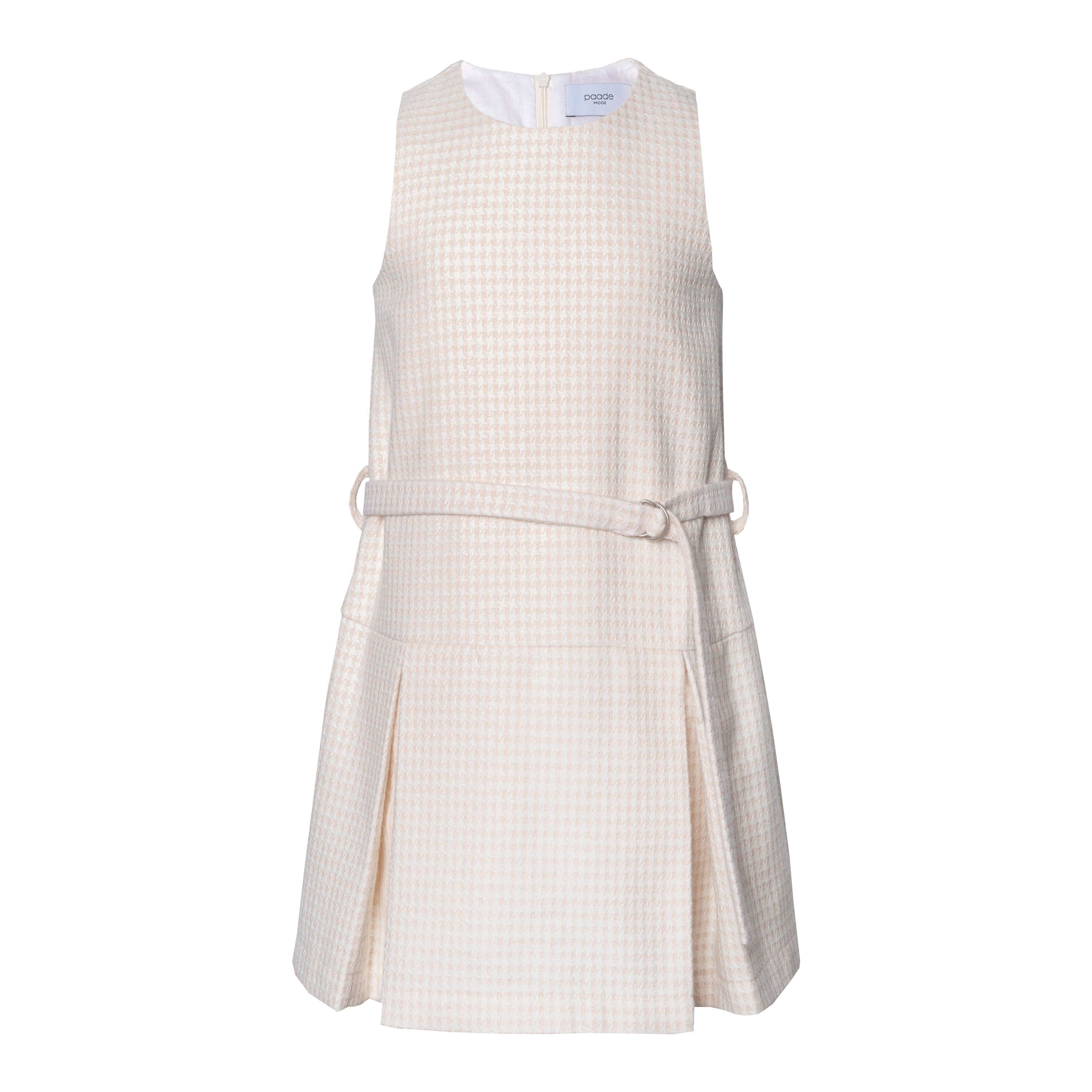 Girls White Check Dress