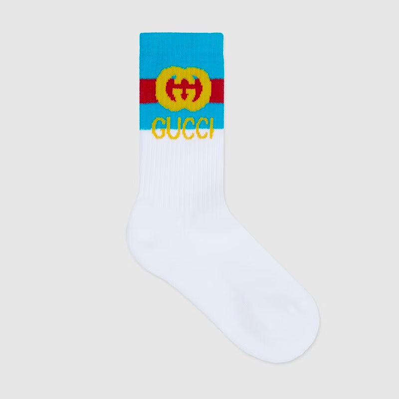 Boys & Girls White Logo Cotton Socks