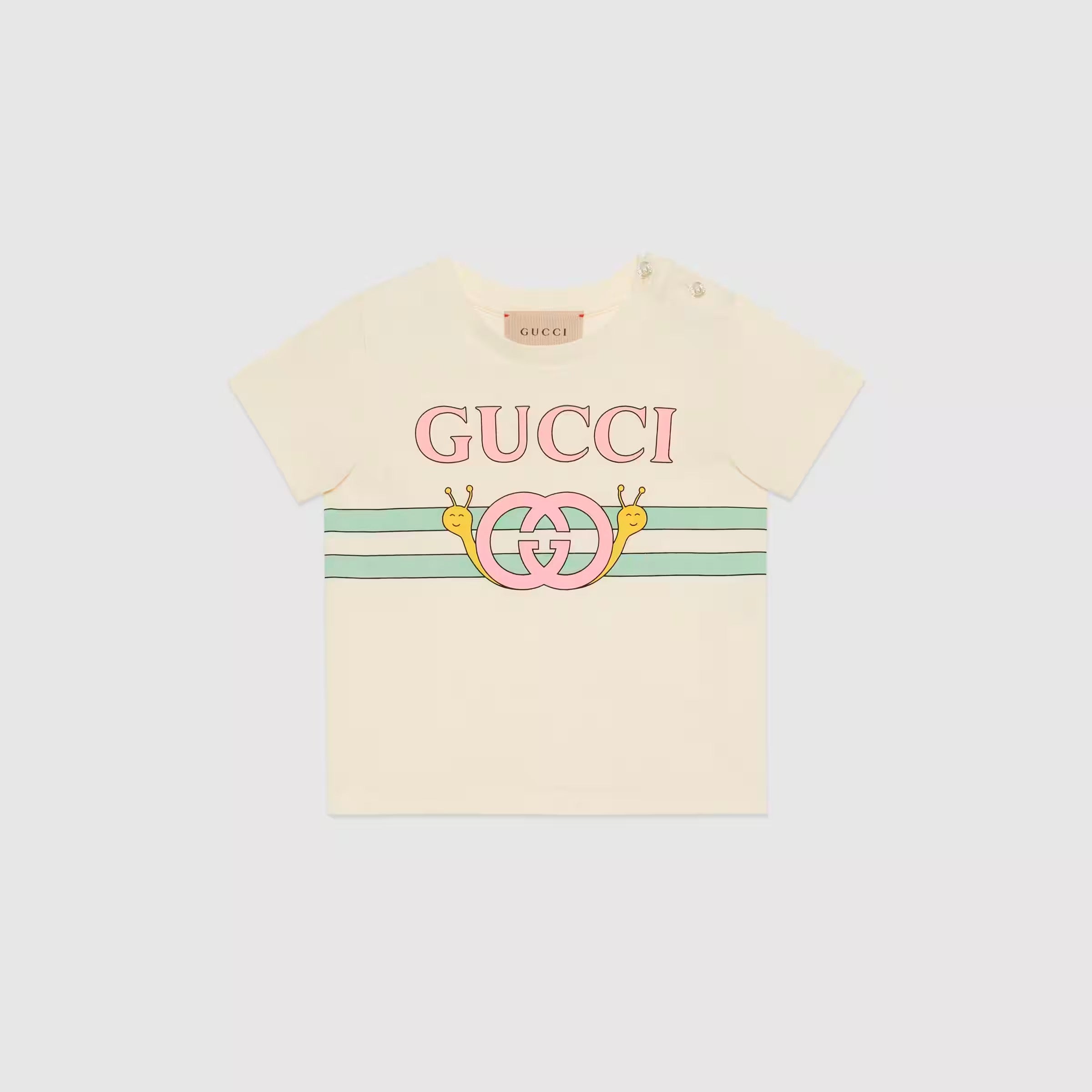 Baby Boys & Girls White Printed Cotton T-Shirt