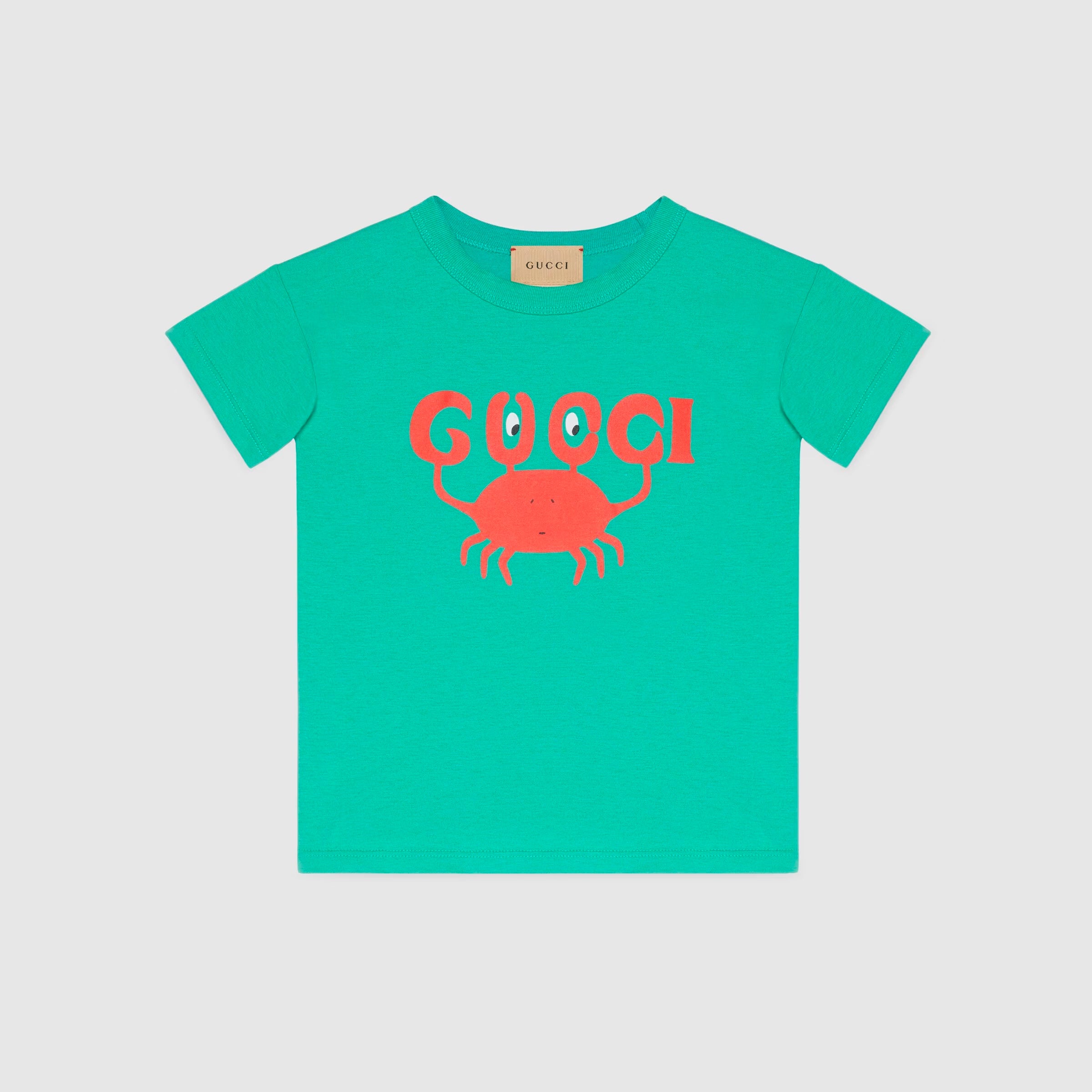 Boys & Girls Green Printed Cotton T-Shirt