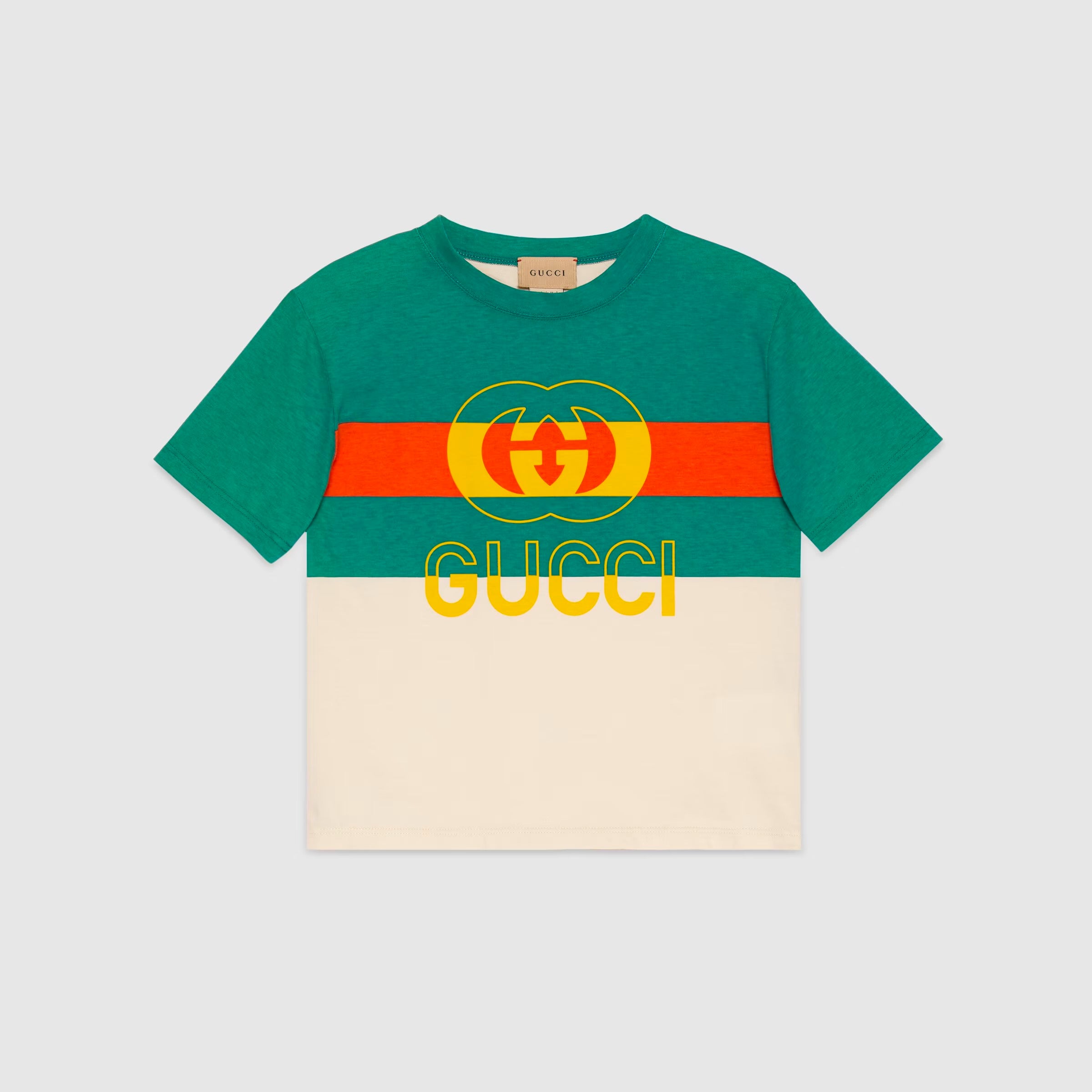 Boys & Girls Green Logo Cotton T-Shirt