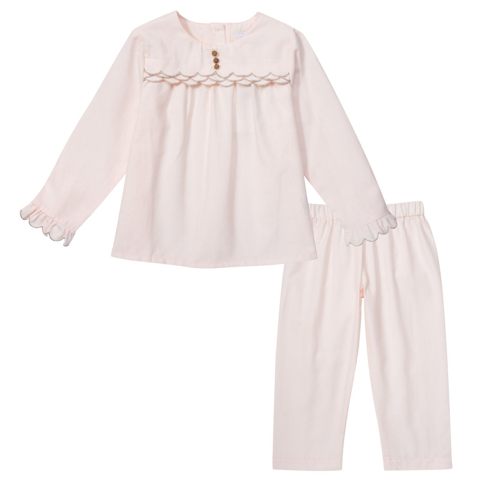 Baby Red Cotton 2 Pice Babygrow With Silver Trims - CÉMAROSE | Children's Fashion Store - 1