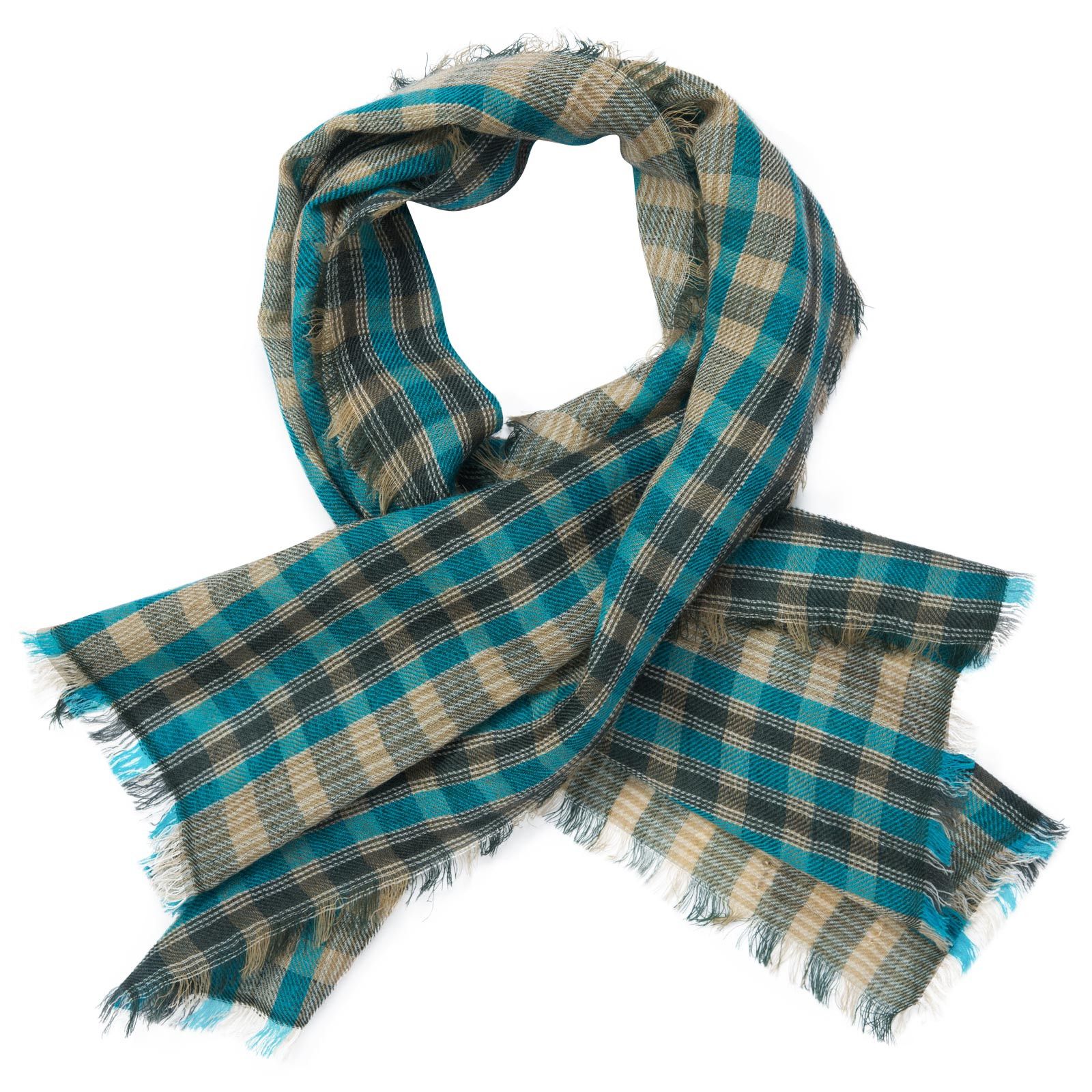 Baby Lime Green Check Wool Scarf - CÉMAROSE | Children's Fashion Store - 1