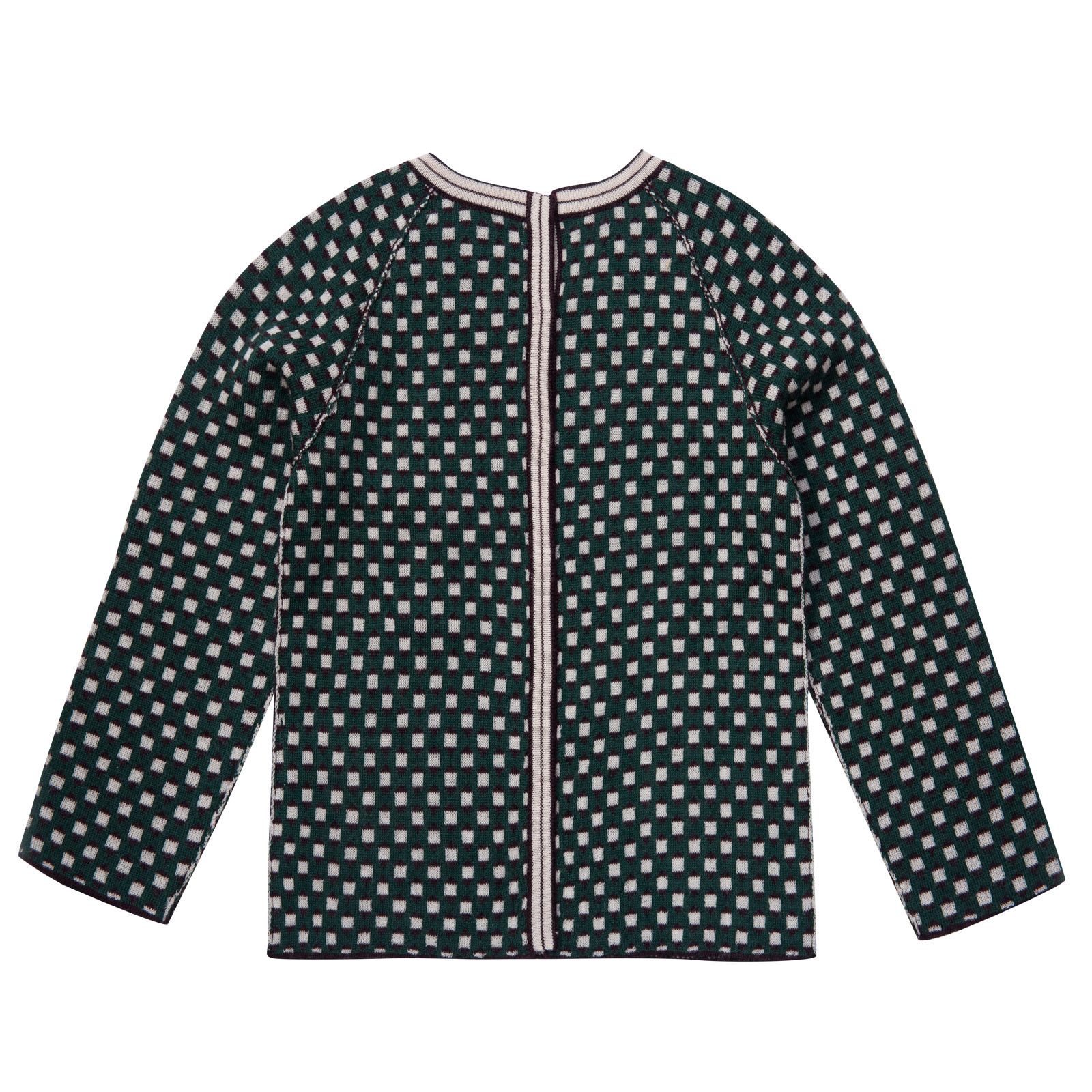 Baby Green&White Intarsia Knitted Sweater - CÉMAROSE | Children's Fashion Store - 2