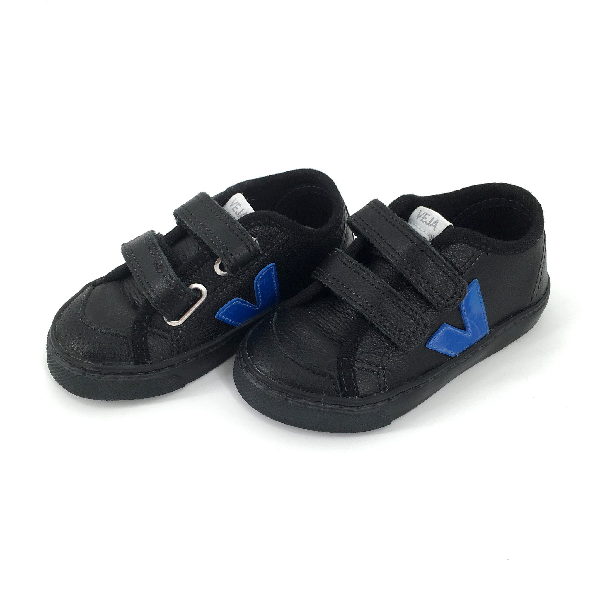 Boy&Girls Black Leather Velcro Shoes - CÉMAROSE | Children's Fashion Store