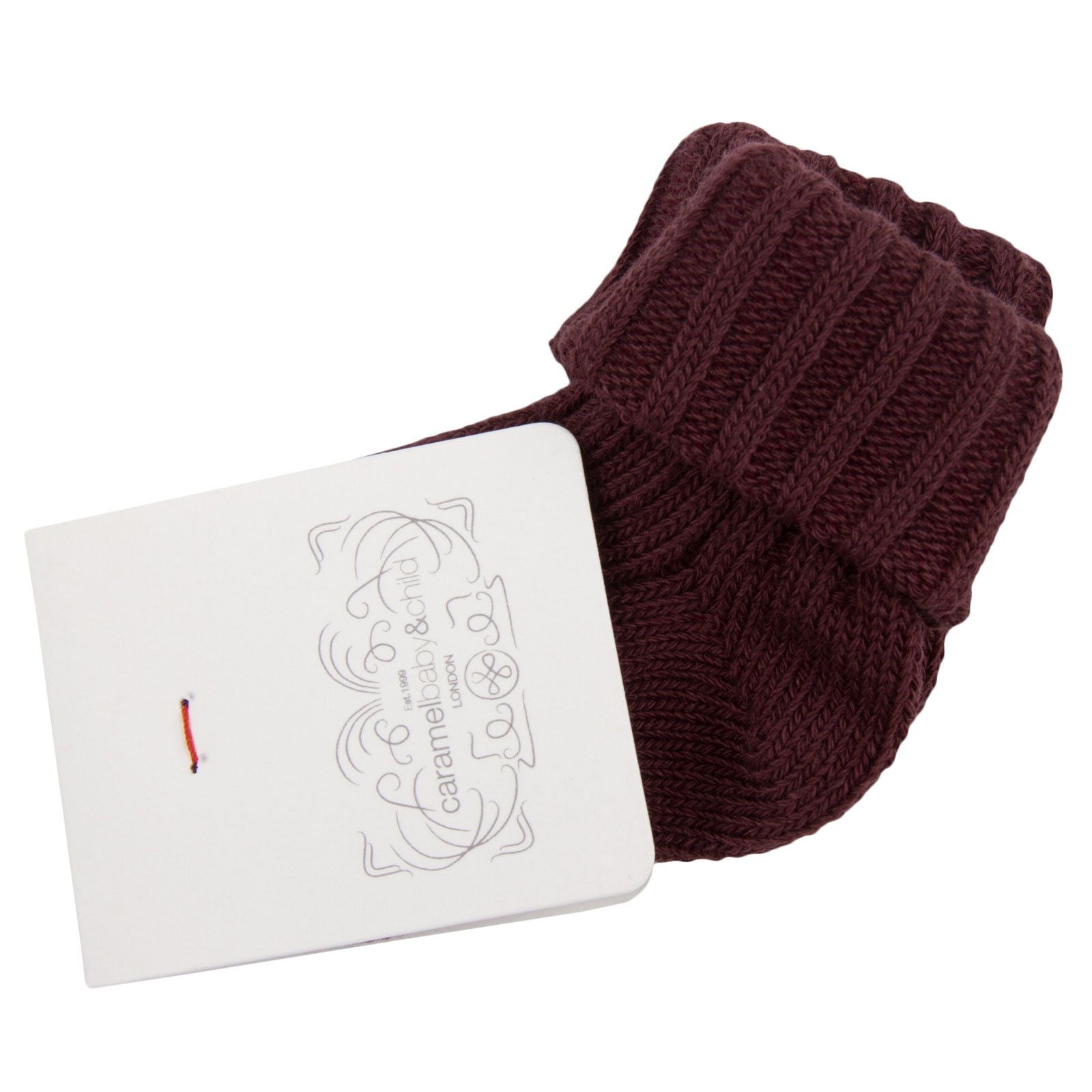 Baby Dark Red Knitted Low Socks - CÉMAROSE | Children's Fashion Store - 2