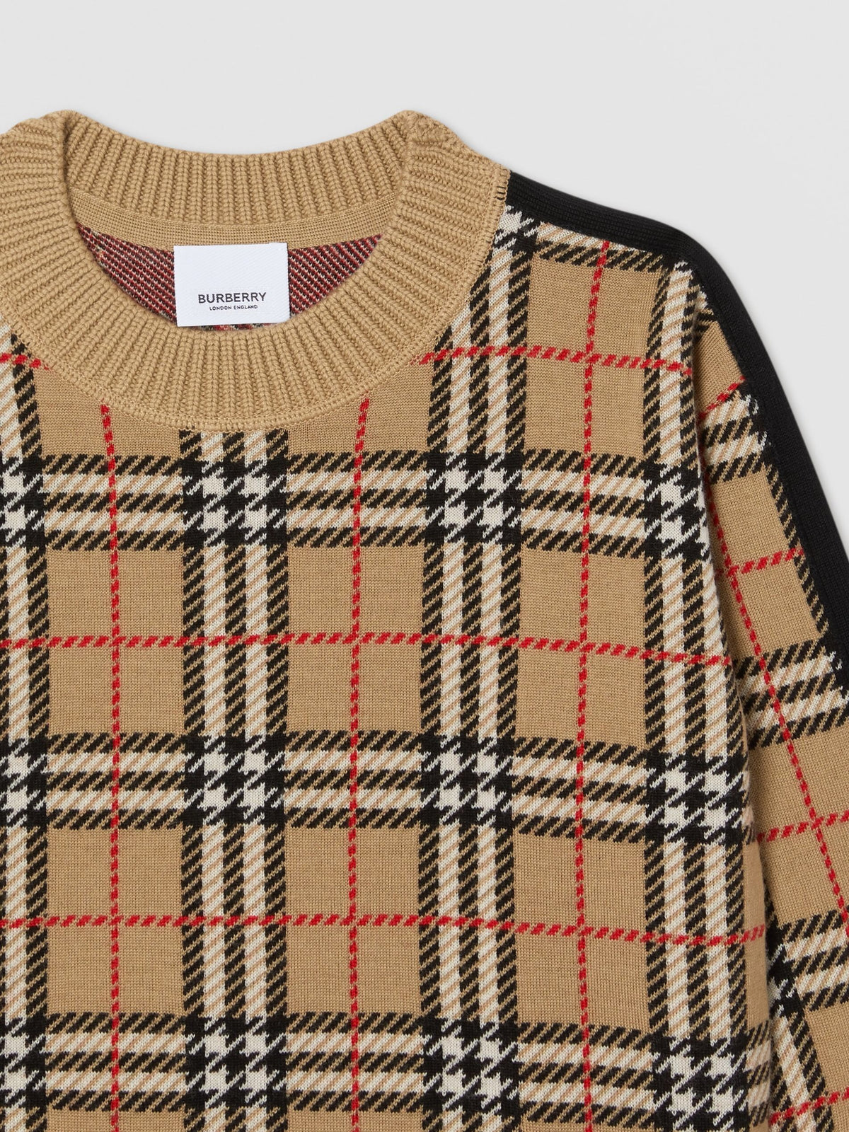 Pull à carreaux beige Archive Boys & Girls