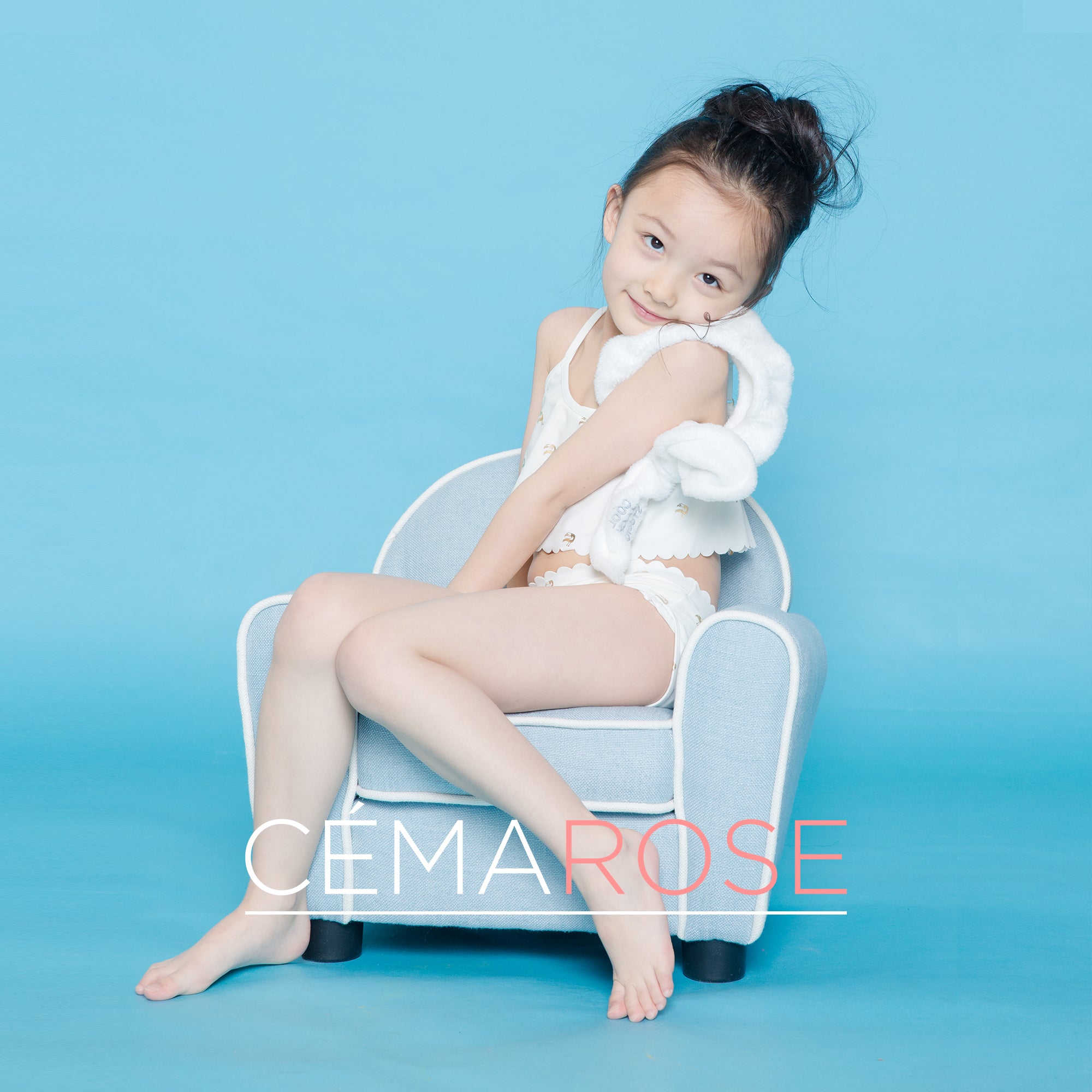 Girls Off White Polyamide Swimwear