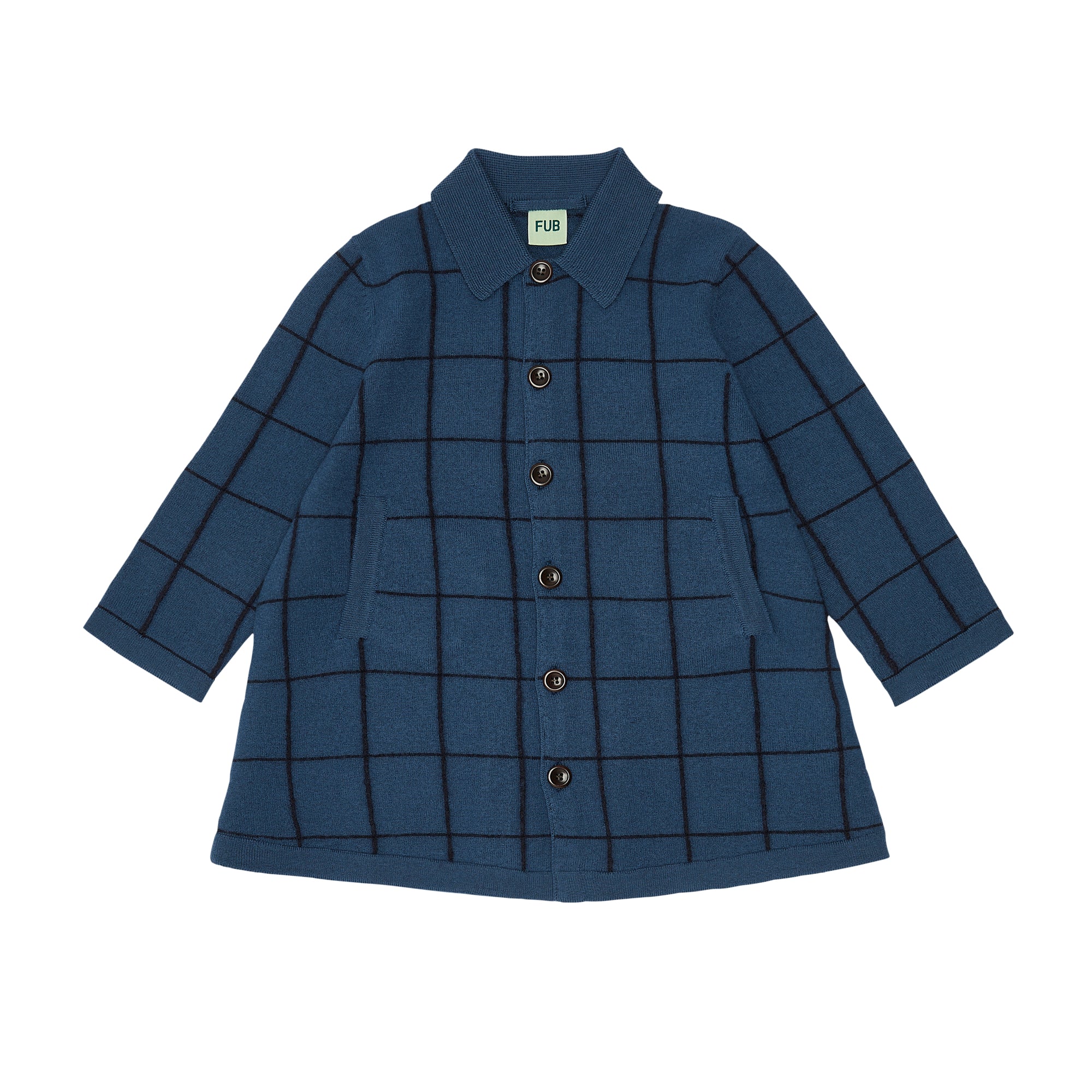 Boys & Girls Blue Check Wool Coat
