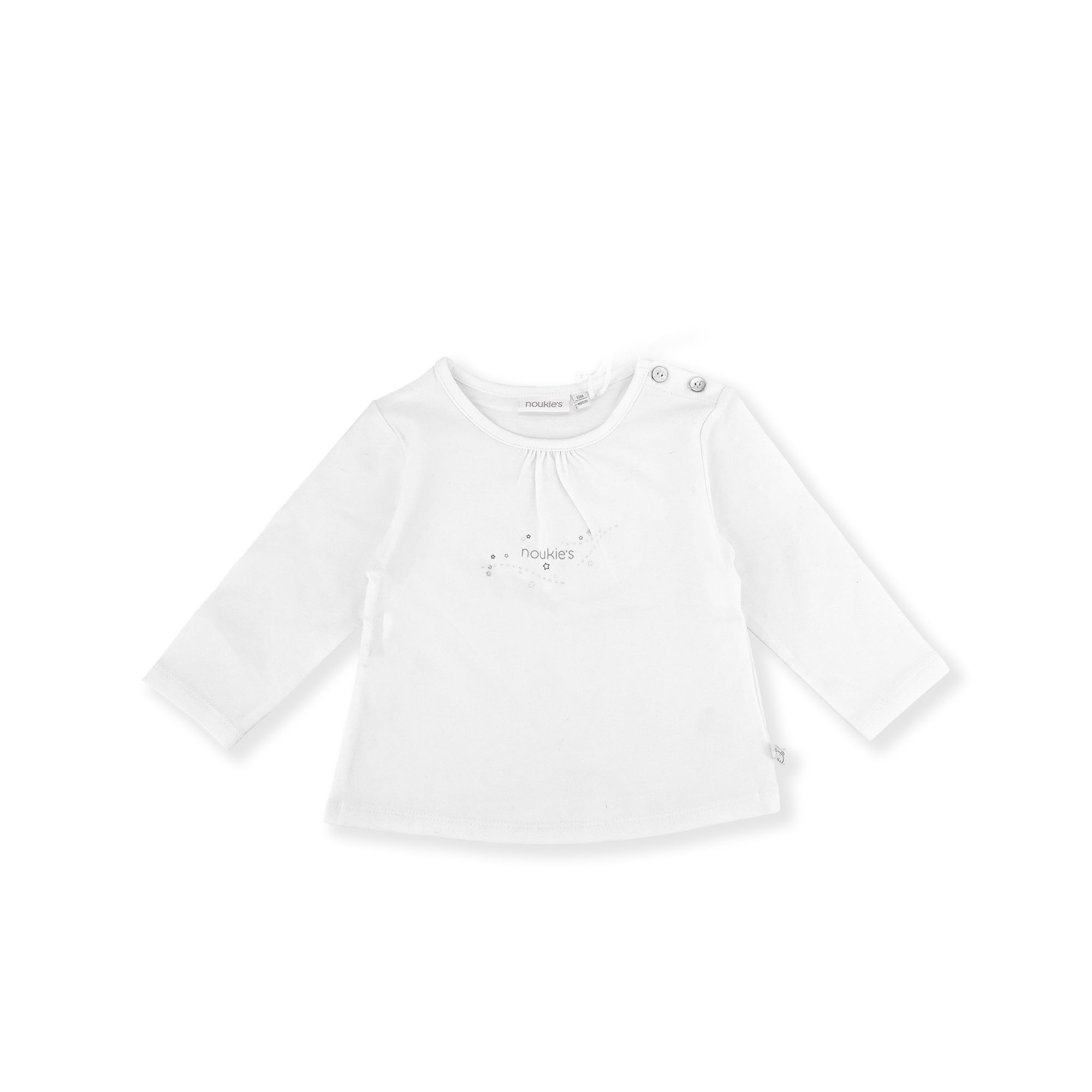 Baby Girls White Cotton T-Shirt