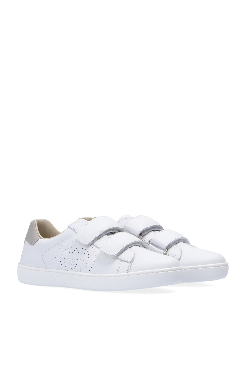 Boys & Girls White Calf Skin Sneakers