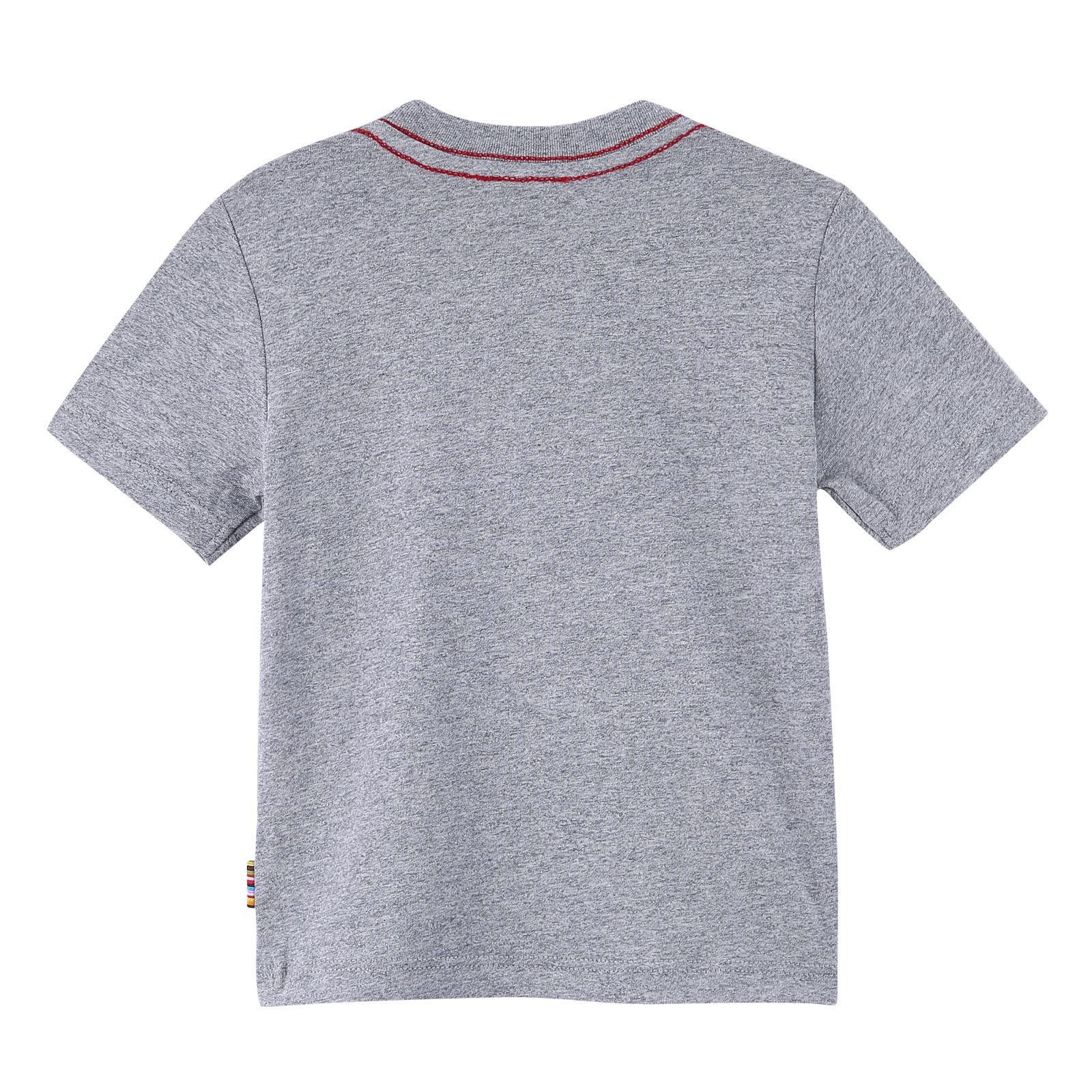 Boys Grey Cotton Colorful Zebra Printed T-Shirt - CÉMAROSE | Children's Fashion Store - 2