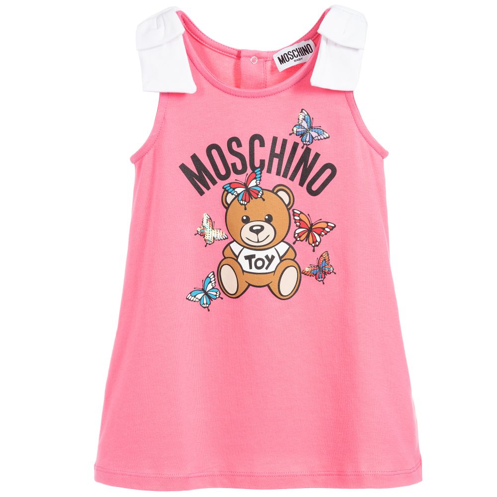 Baby Girls Pink Butterfly Cotton Dress