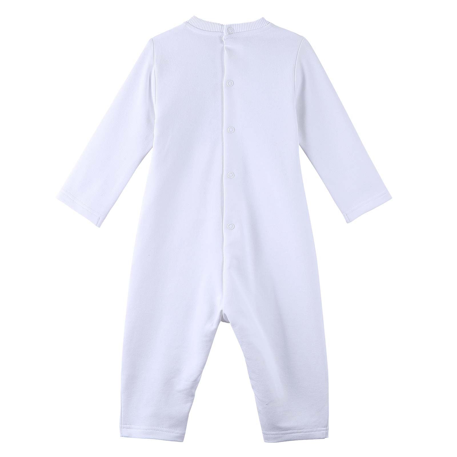 Baby White Cotton Embroidered Tiger Head Trims Babygrow - CÉMAROSE | Children's Fashion Store - 2