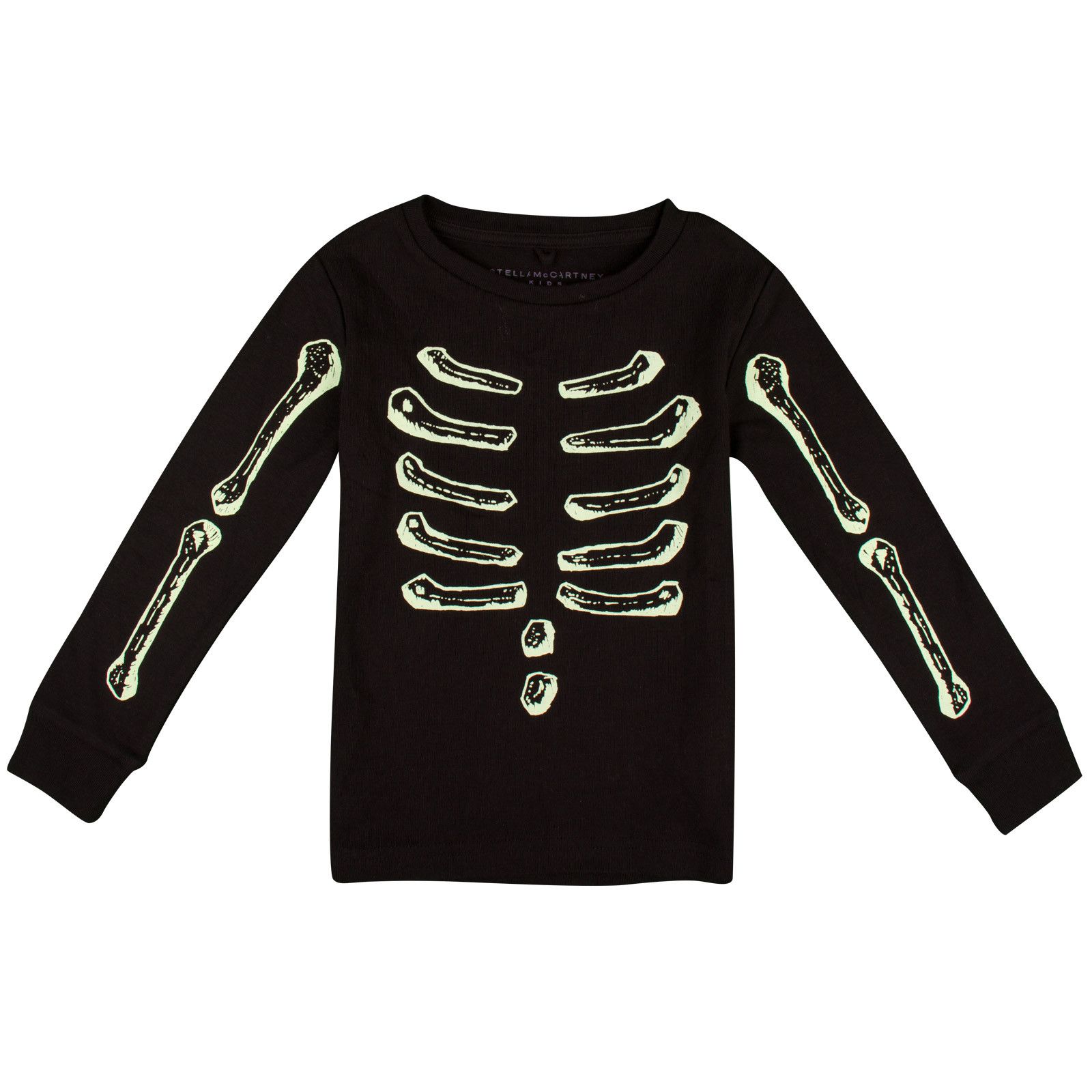Louie Boys Black Glow-in-the Dark Skeleton Printed Cotton Pyjama - CÉMAROSE | Children's Fashion Store - 2