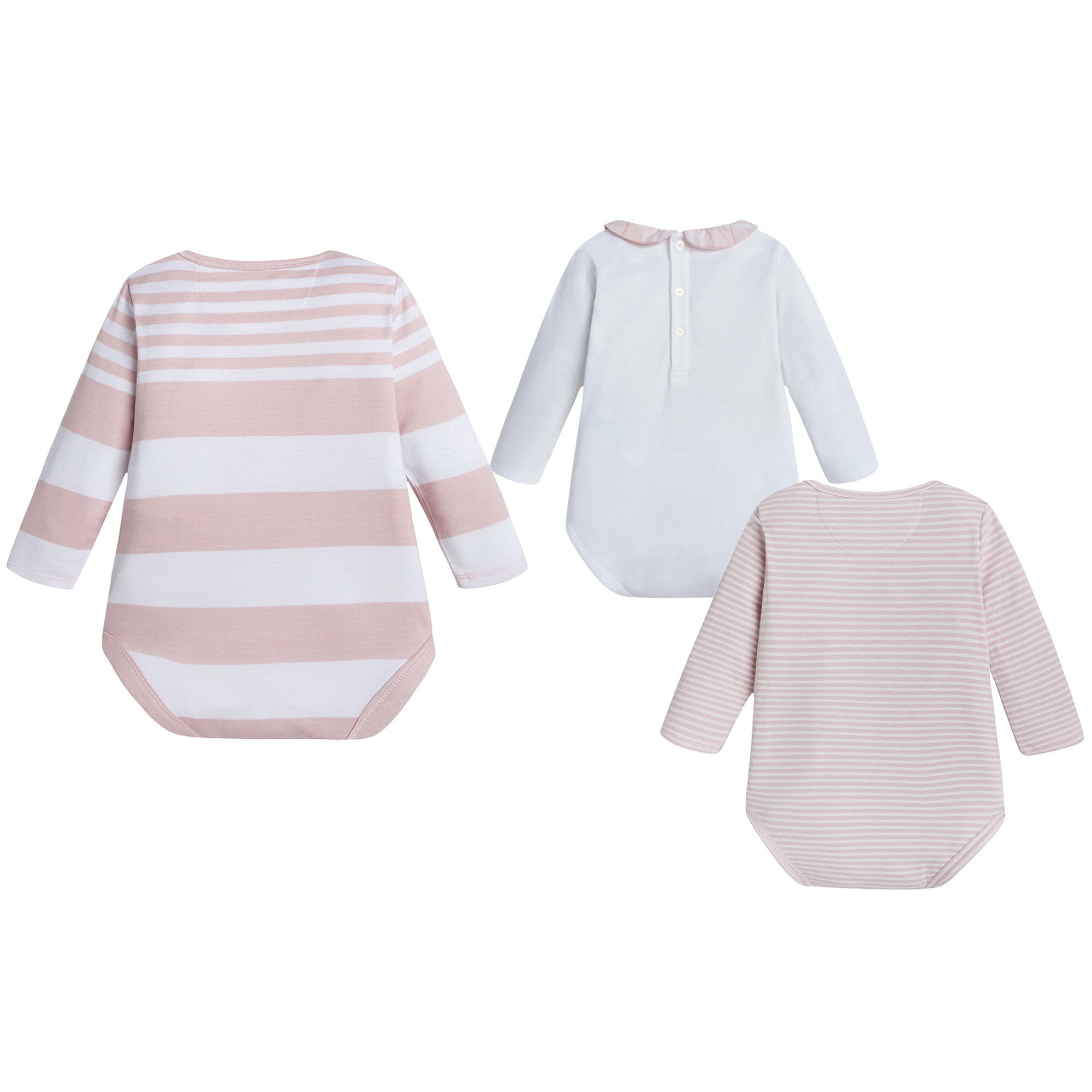 Grils White&Pink 3 Piece Babygrow Set - CÉMAROSE | Children's Fashion Store - 2