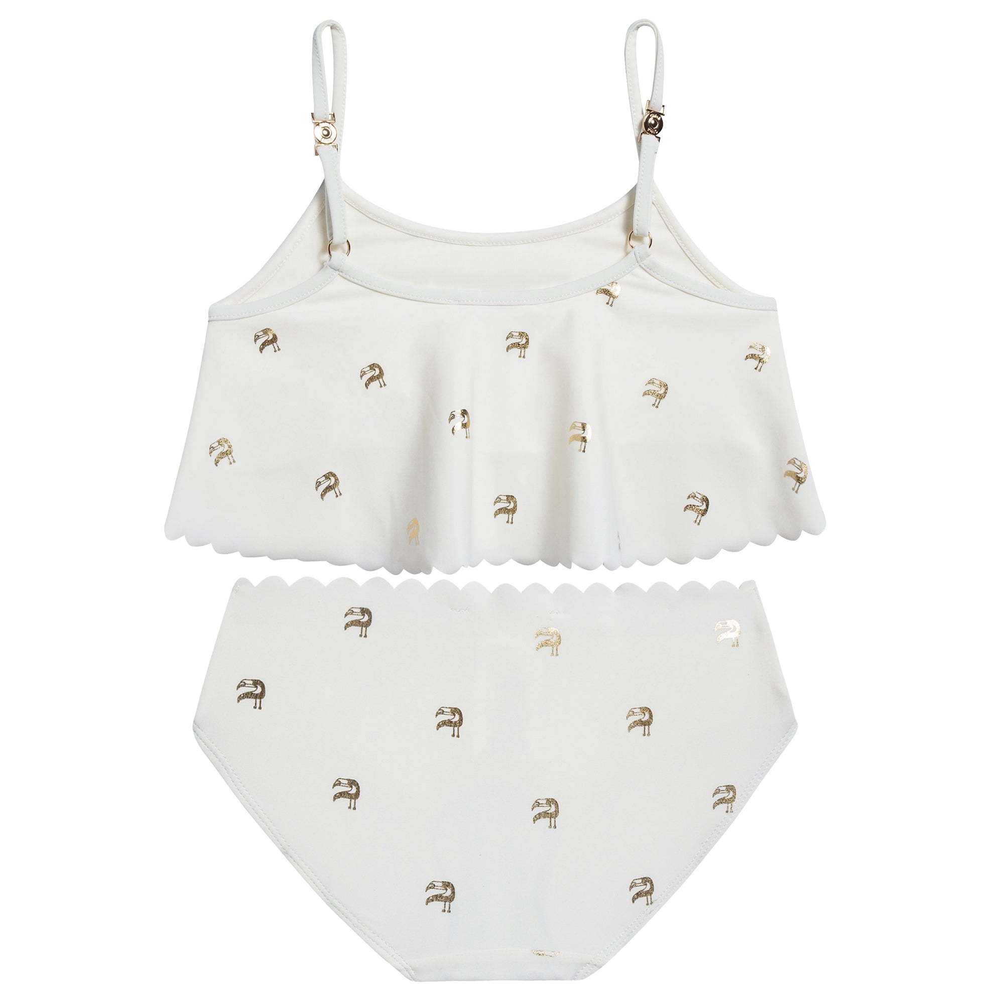 Girls Off White Polyamide Swimwear