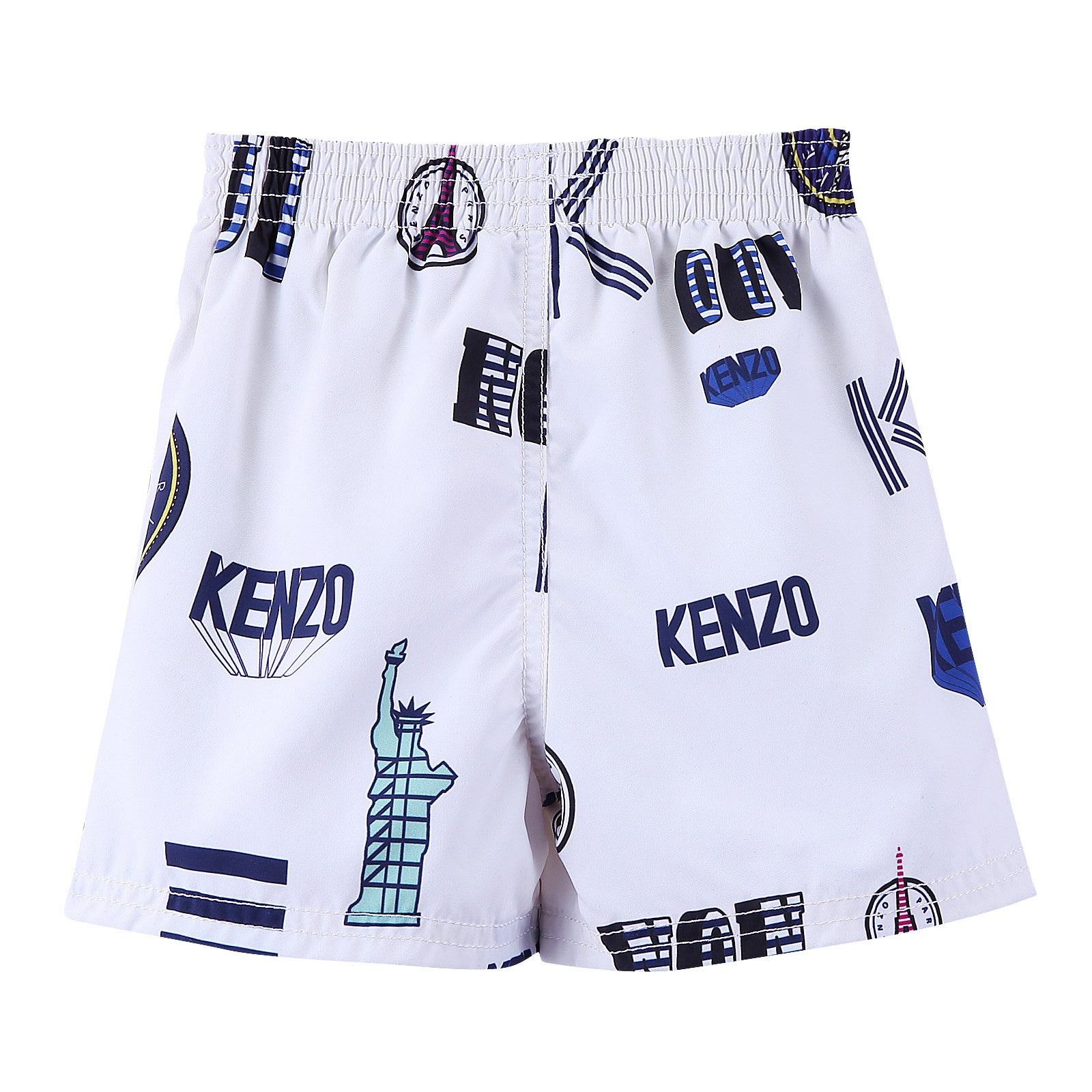 Baby Boys White Paris Logo Printed Surfer Short - CÉMAROSE | Children's Fashion Store - 2