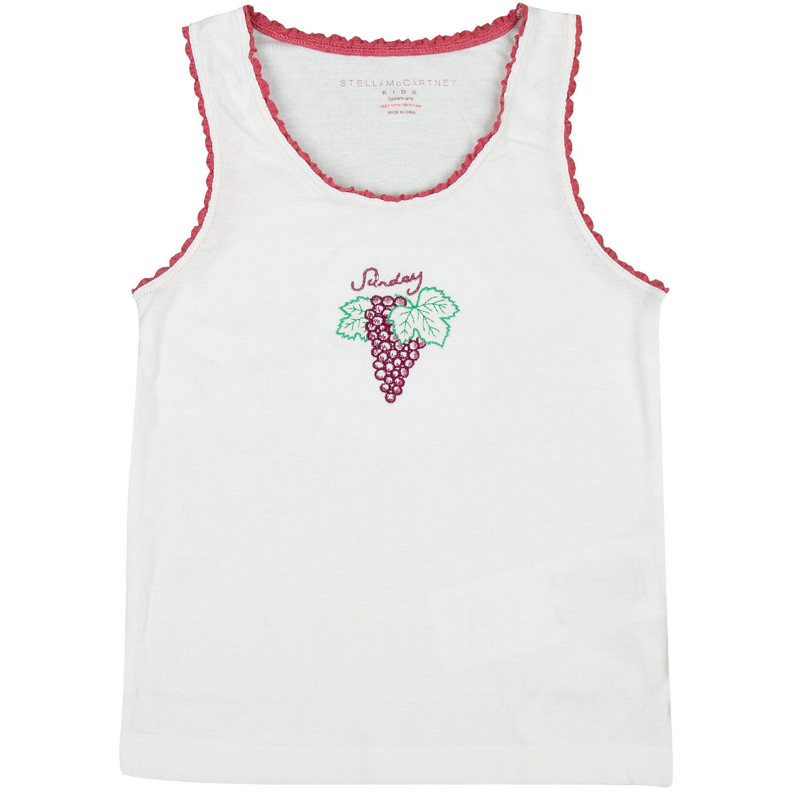 Clementina Girls 7 Pack White Organic Cotton Vests Gift Set With Fruit Print - CÉMAROSE | Children's Fashion Store - 2
