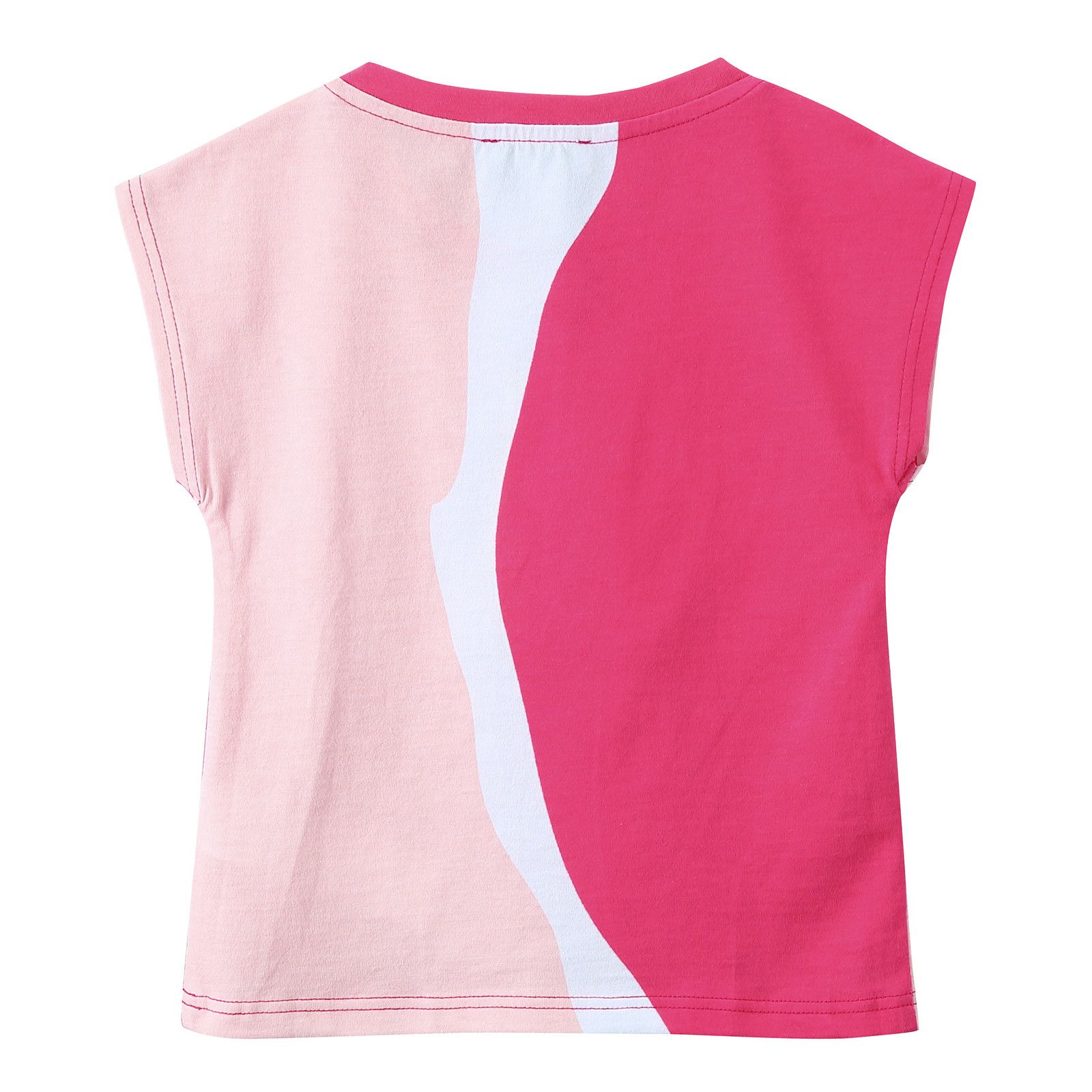 Girls Pink&Red color Cotton T-Shirt With Brand Name Prin - CÉMAROSE | Children's Fashion Store - 2
