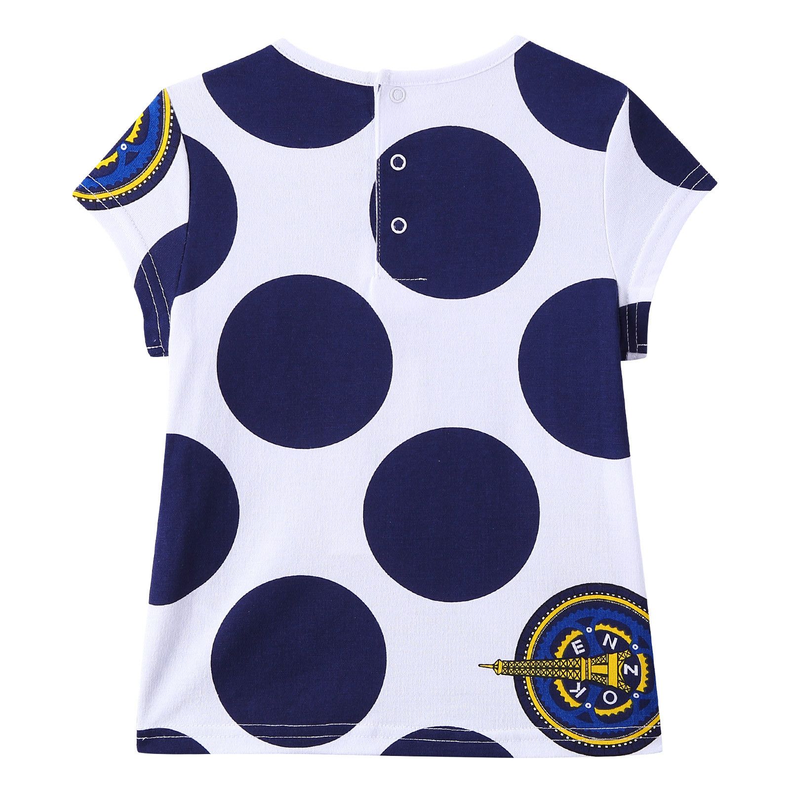 Girls White Spot Printed Cotton T-Shirt - CÉMAROSE | Children's Fashion Store - 2