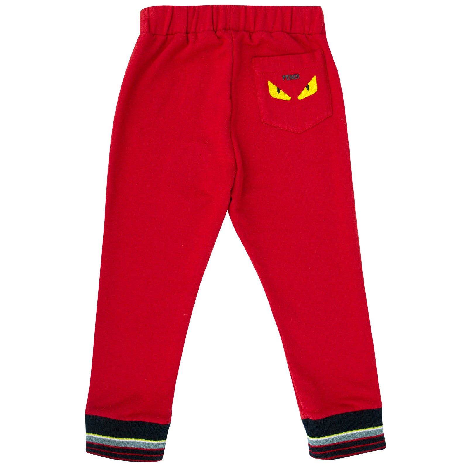 Baby Boys Red Monster Ribbed Ankle Cuffs Trousers - CÉMAROSE | Children's Fashion Store - 2