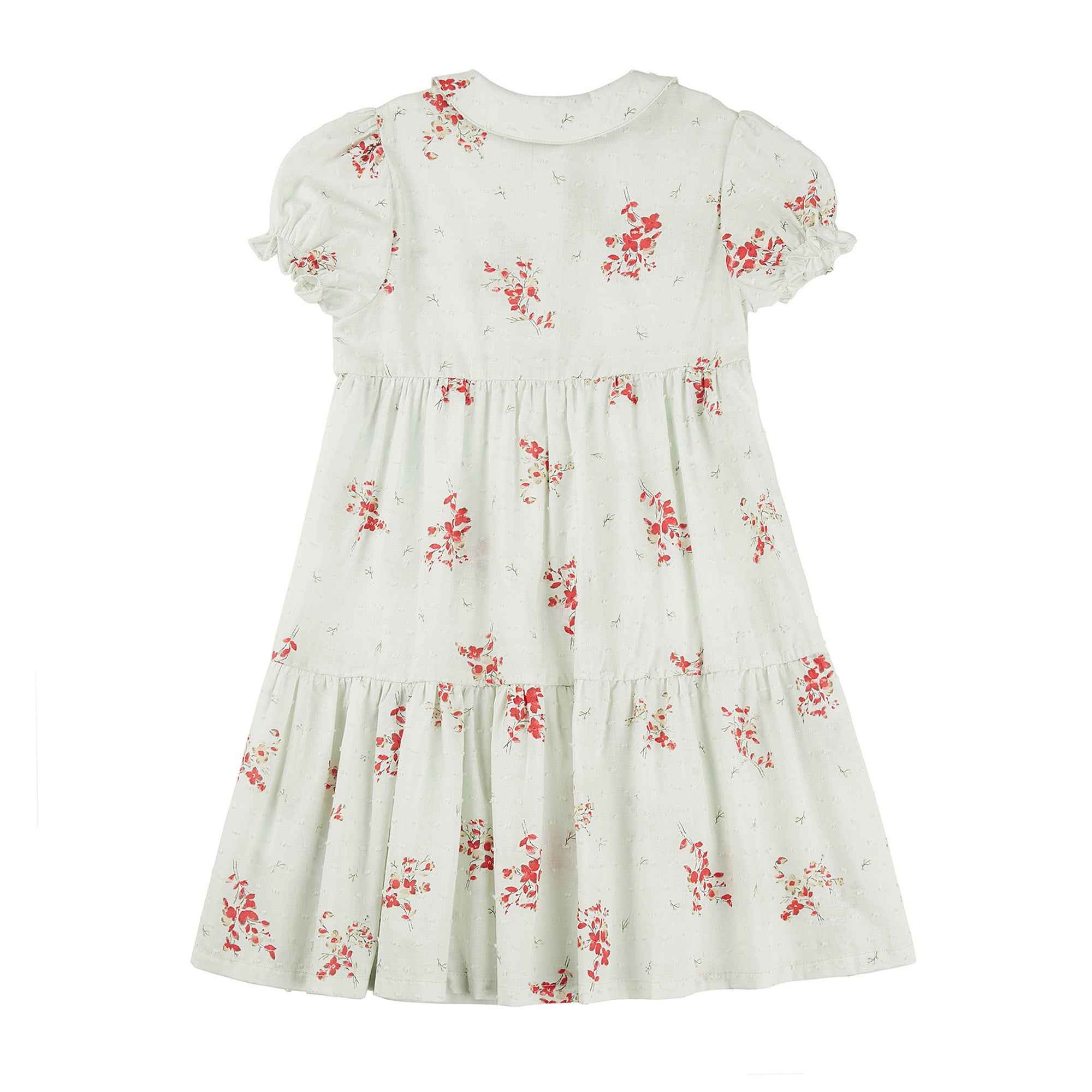 Girls Mint Green Flowers Cotton Dress