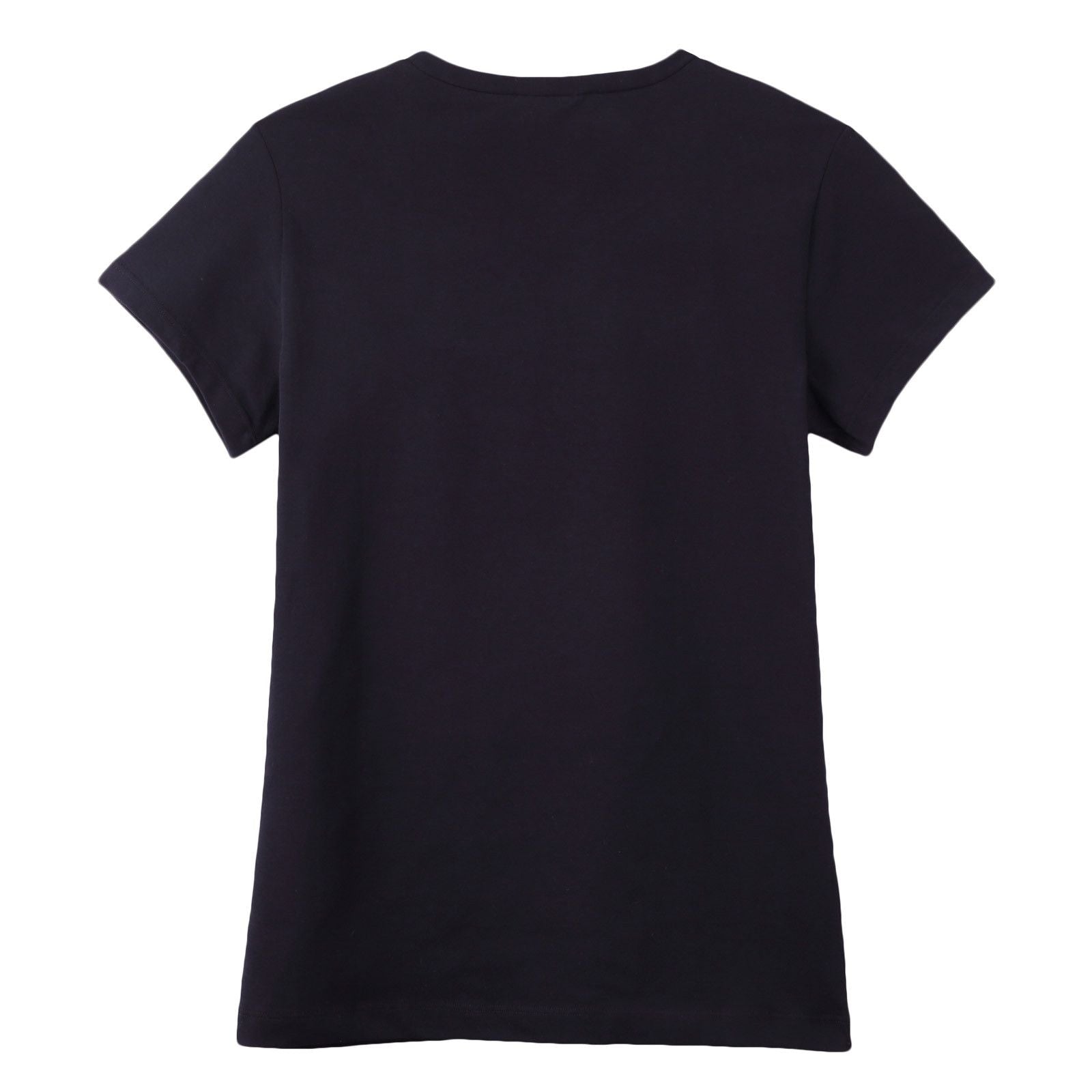 Girls Black Cotton T-Shirt With Gold Rhinestone Logo - CÉMAROSE | Children's Fashion Store - 2