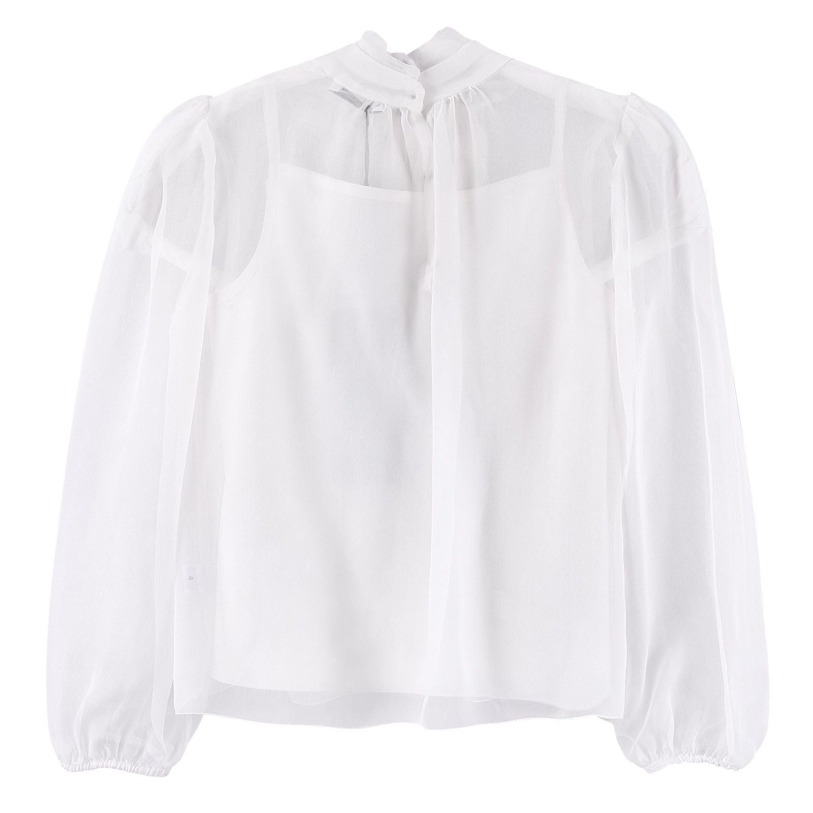 Girls Ivory Bows Trims See-Through Blouses - CÉMAROSE | Children's Fashion Store - 2