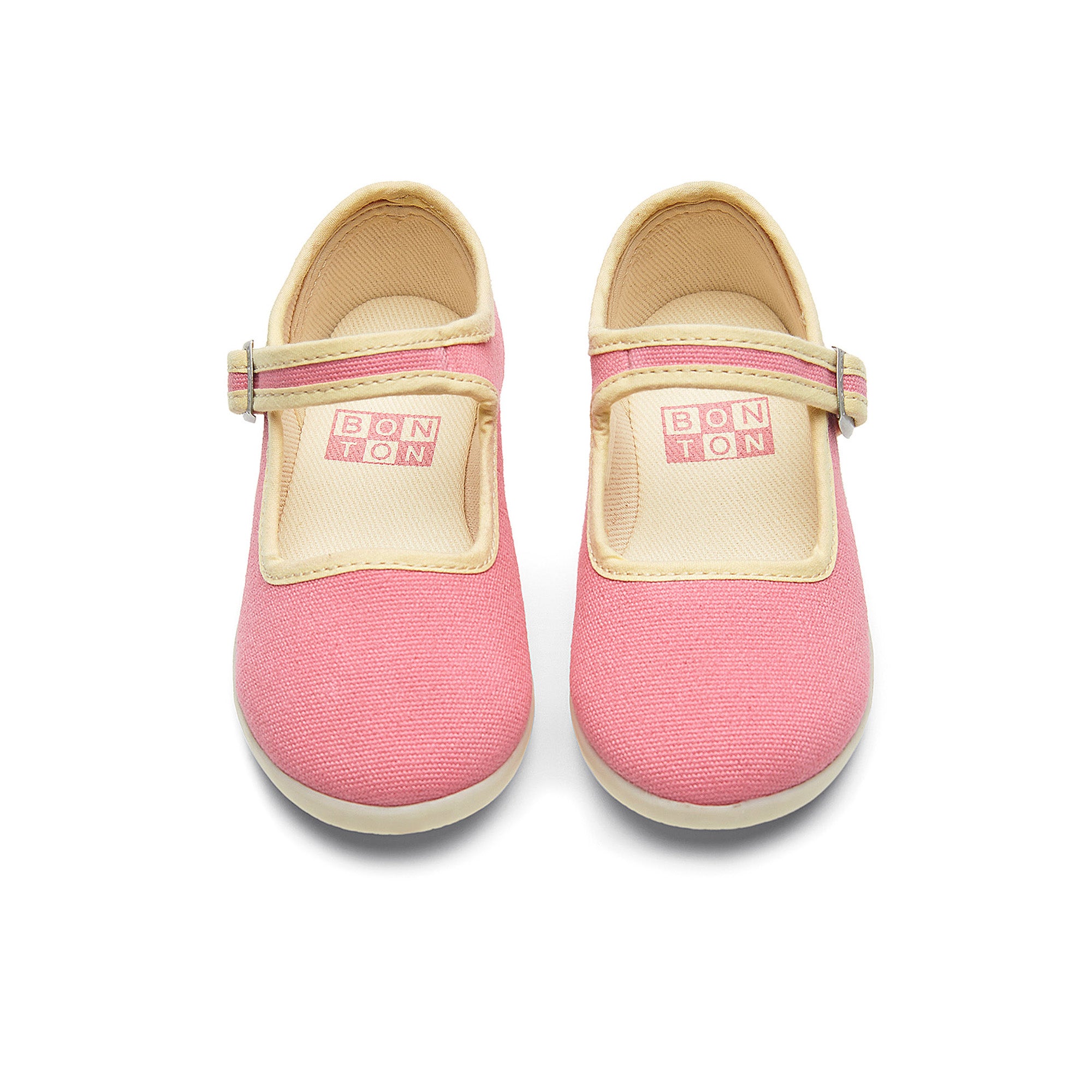 Girls Pink Buckled Cotton Shoes