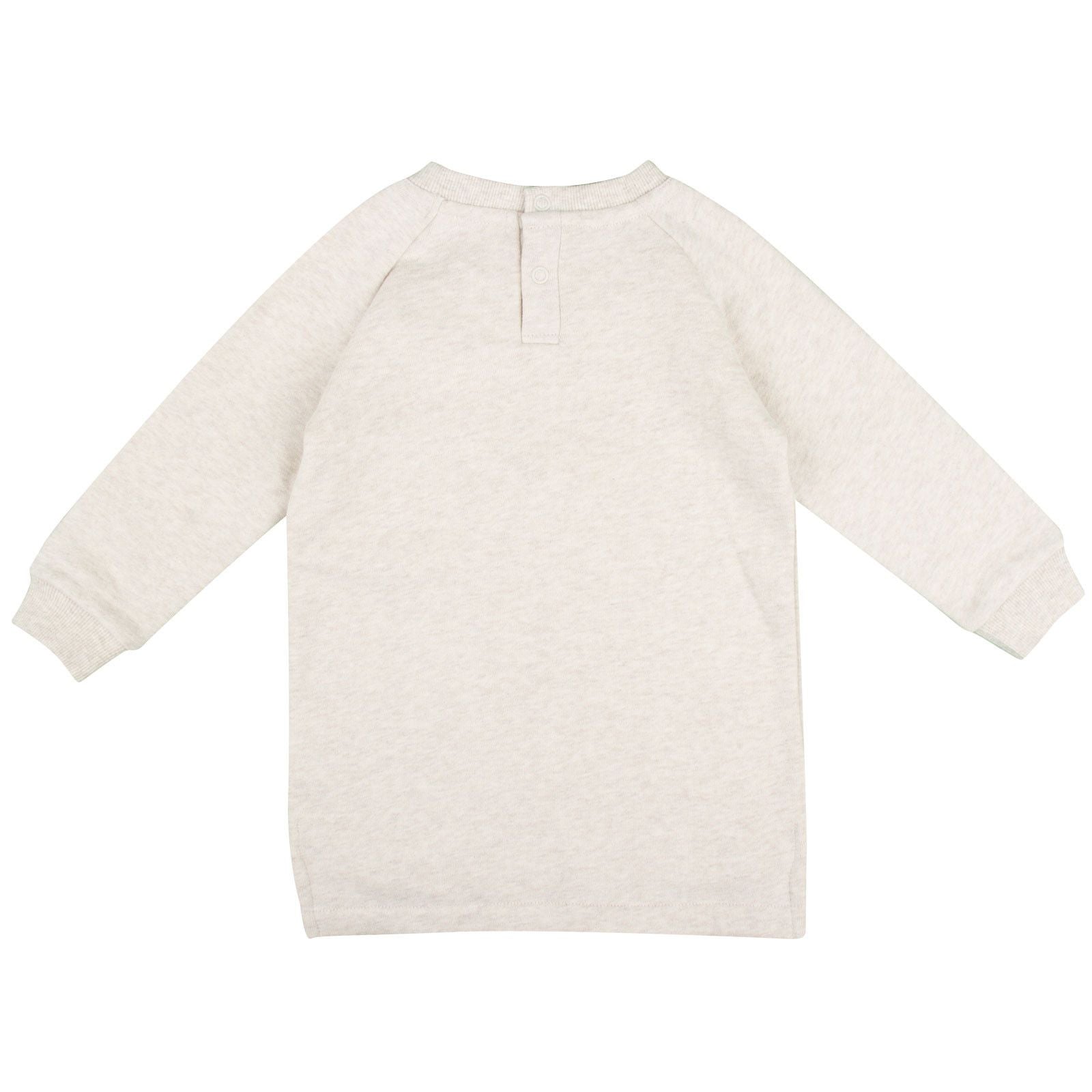 Serene Baby Grey Cotton Jersey Dress With Print Multicolor Flower Logo - CÉMAROSE | Children's Fashion Store - 2