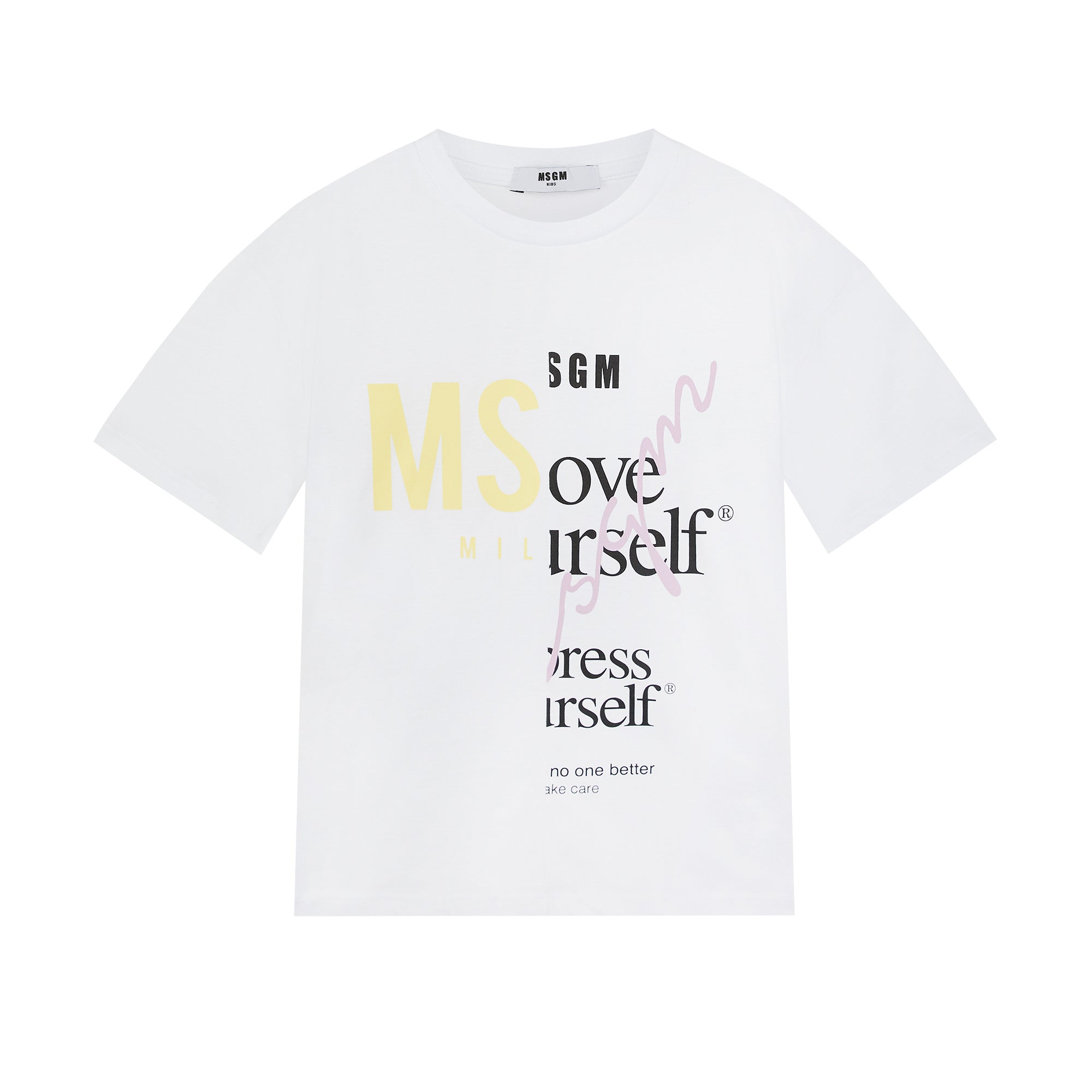 Girls White Logo Cotton T-Shirt