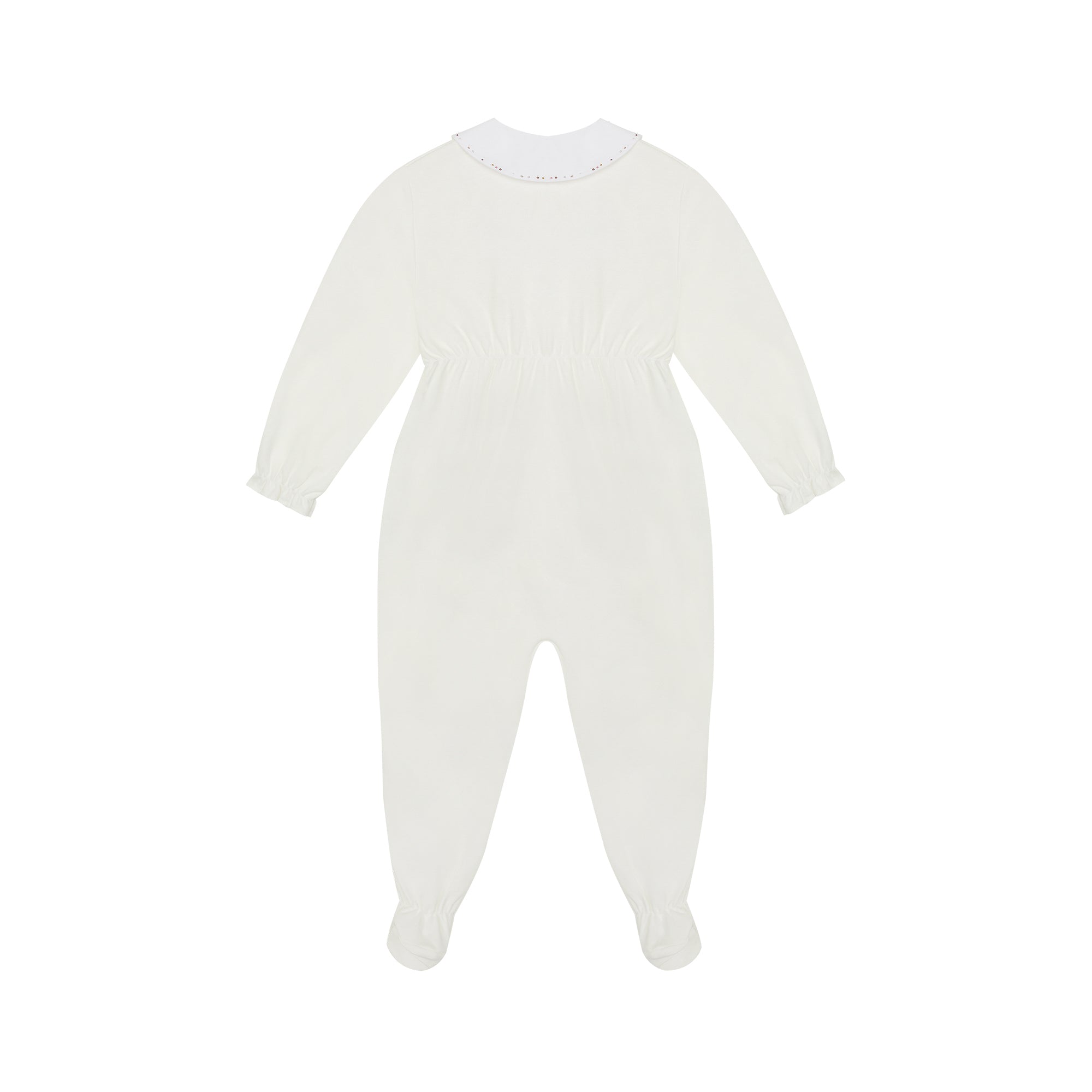 Baby Girls White Cotton Babysuit