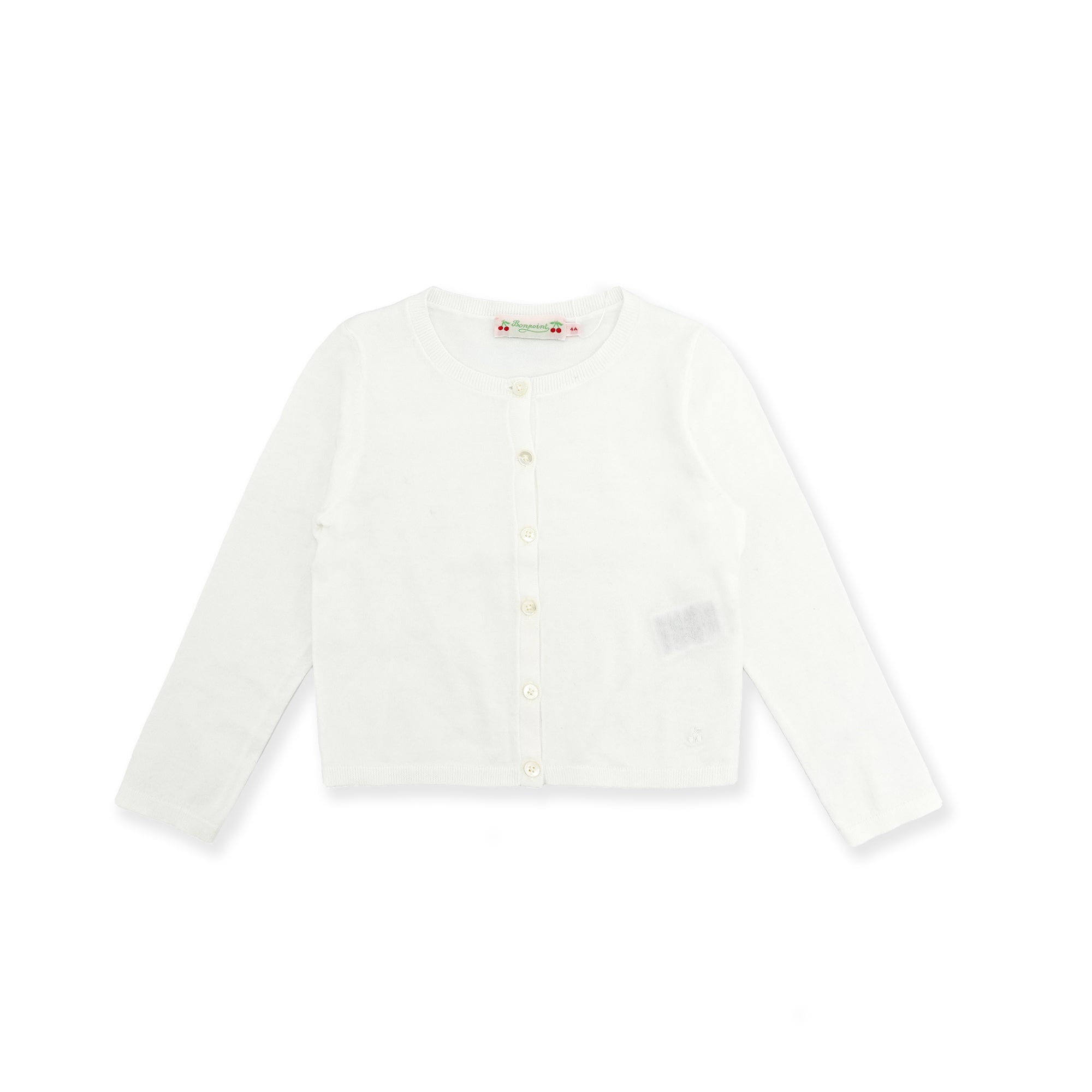 Girls White Cotton Cardigan