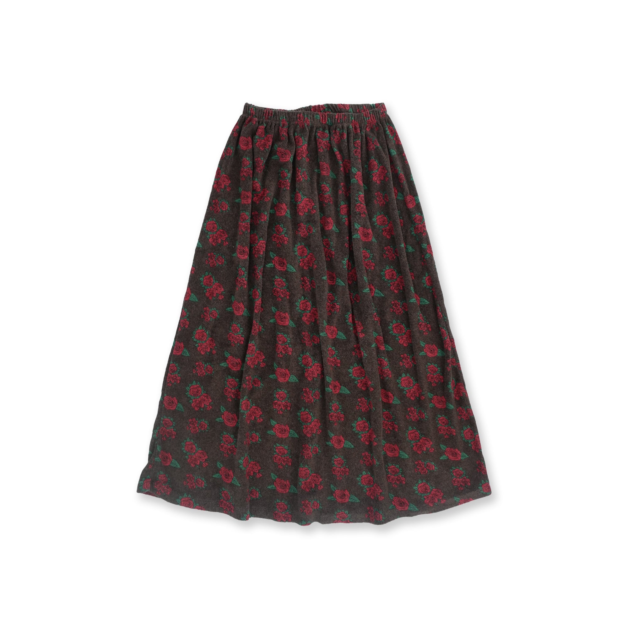 Girls Brown Flowers Skirt