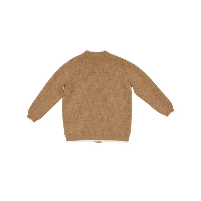 Girls Beige Wool Cardigan