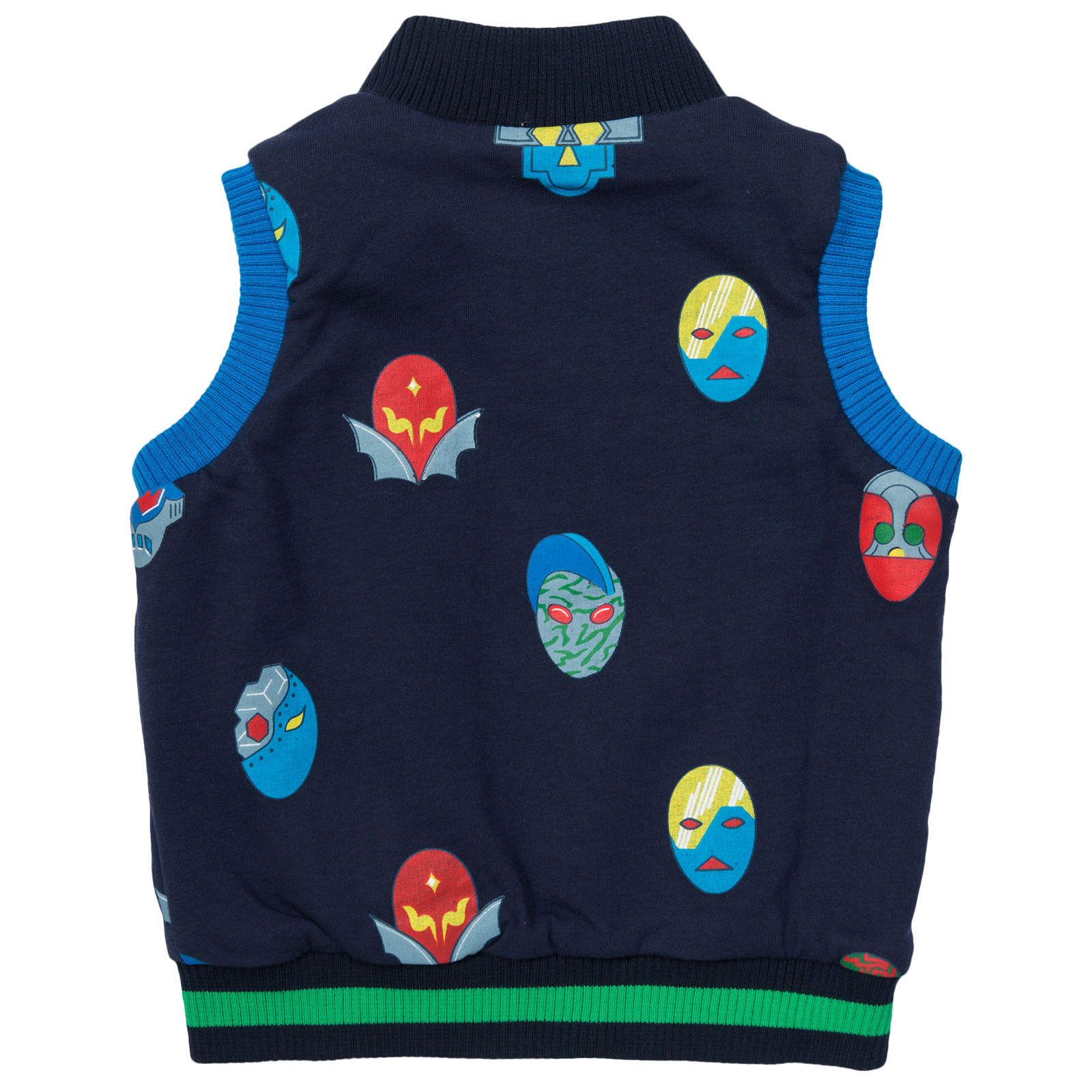 Rubarb Boys Navy Blue Super Stella Heroes Printed Cotton Gilet - CÉMAROSE | Children's Fashion Store - 2