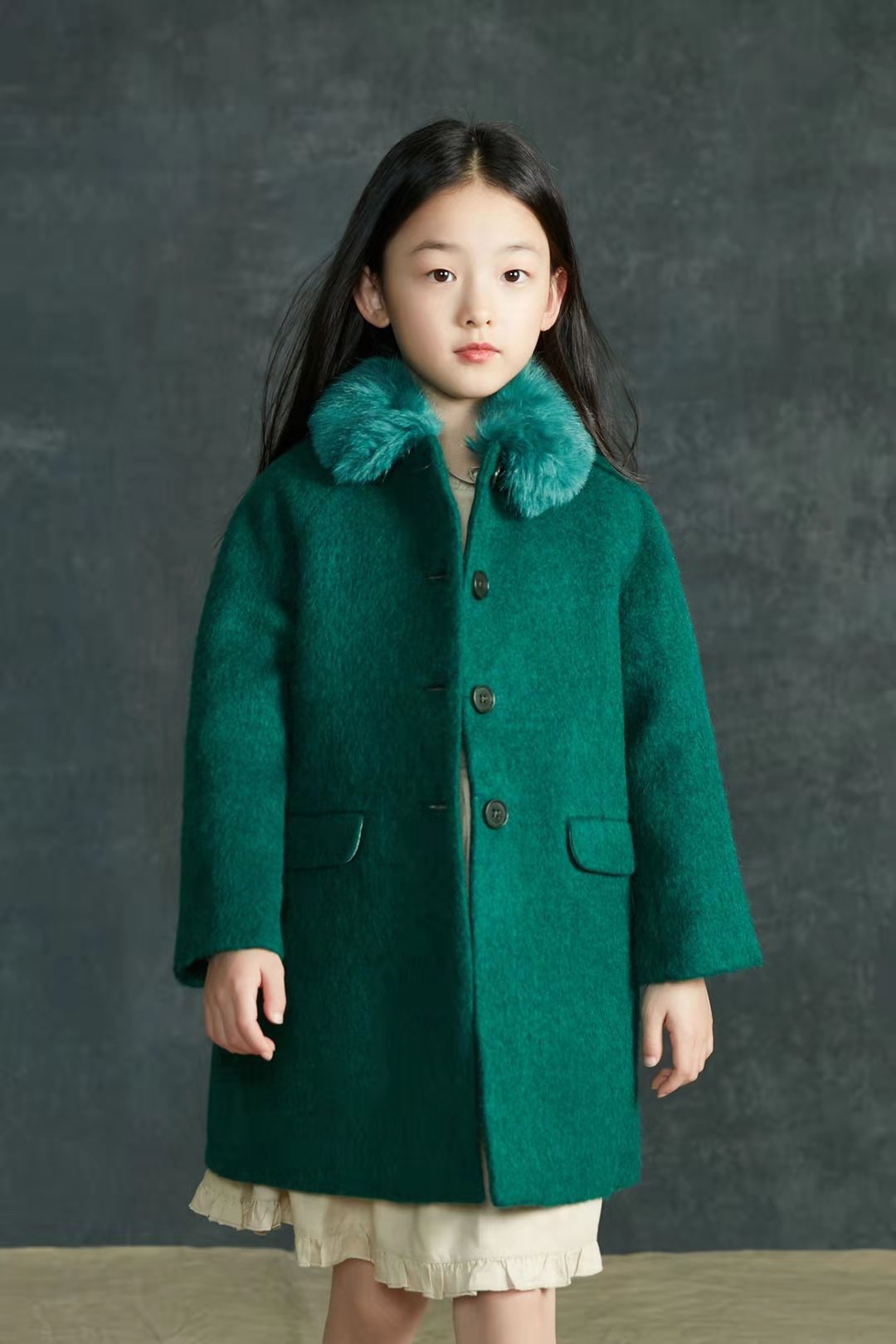 Girls Green Coat