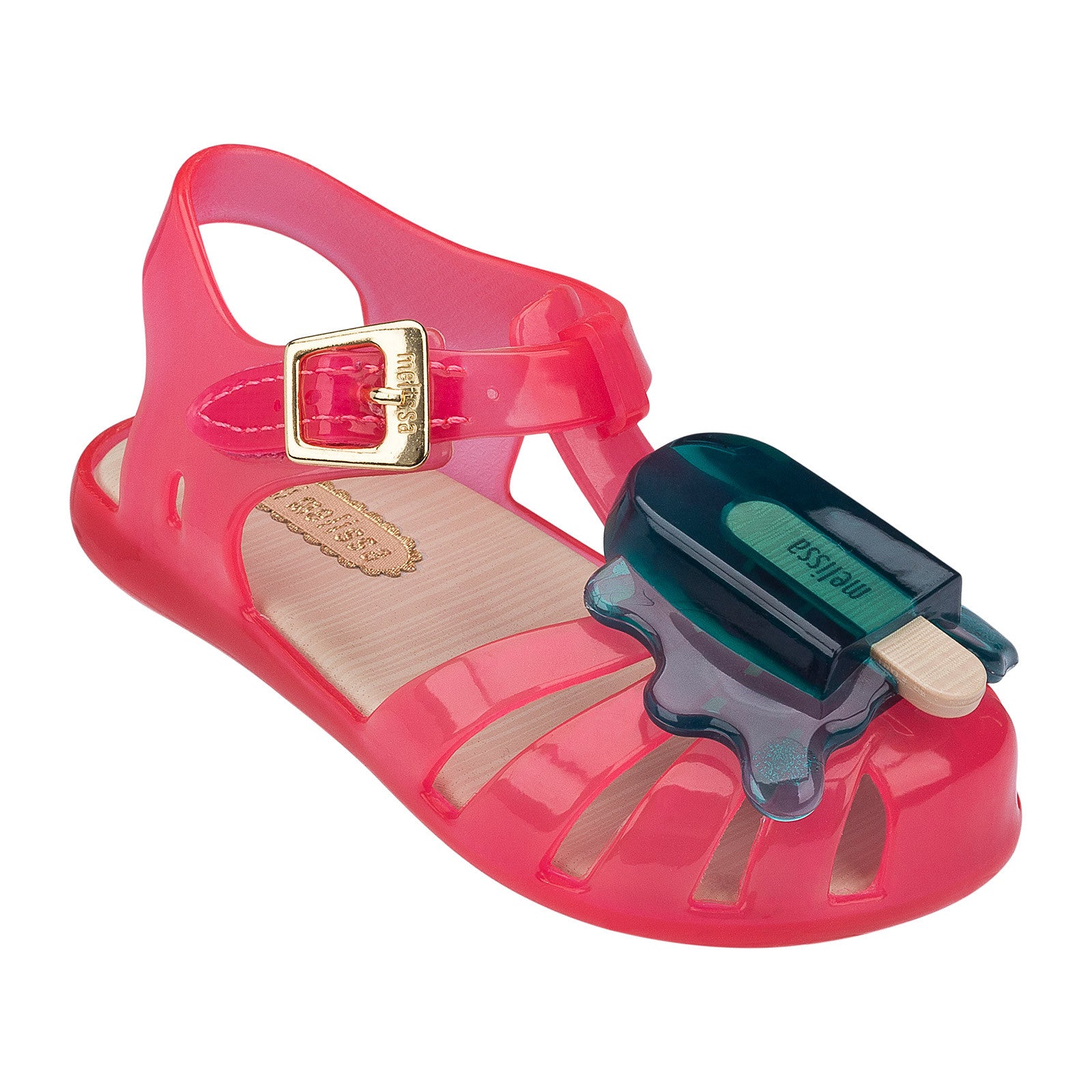 Girls Pink Jelly Sandals With Green Ice-lolly - CÉMAROSE | Children's Fashion Store