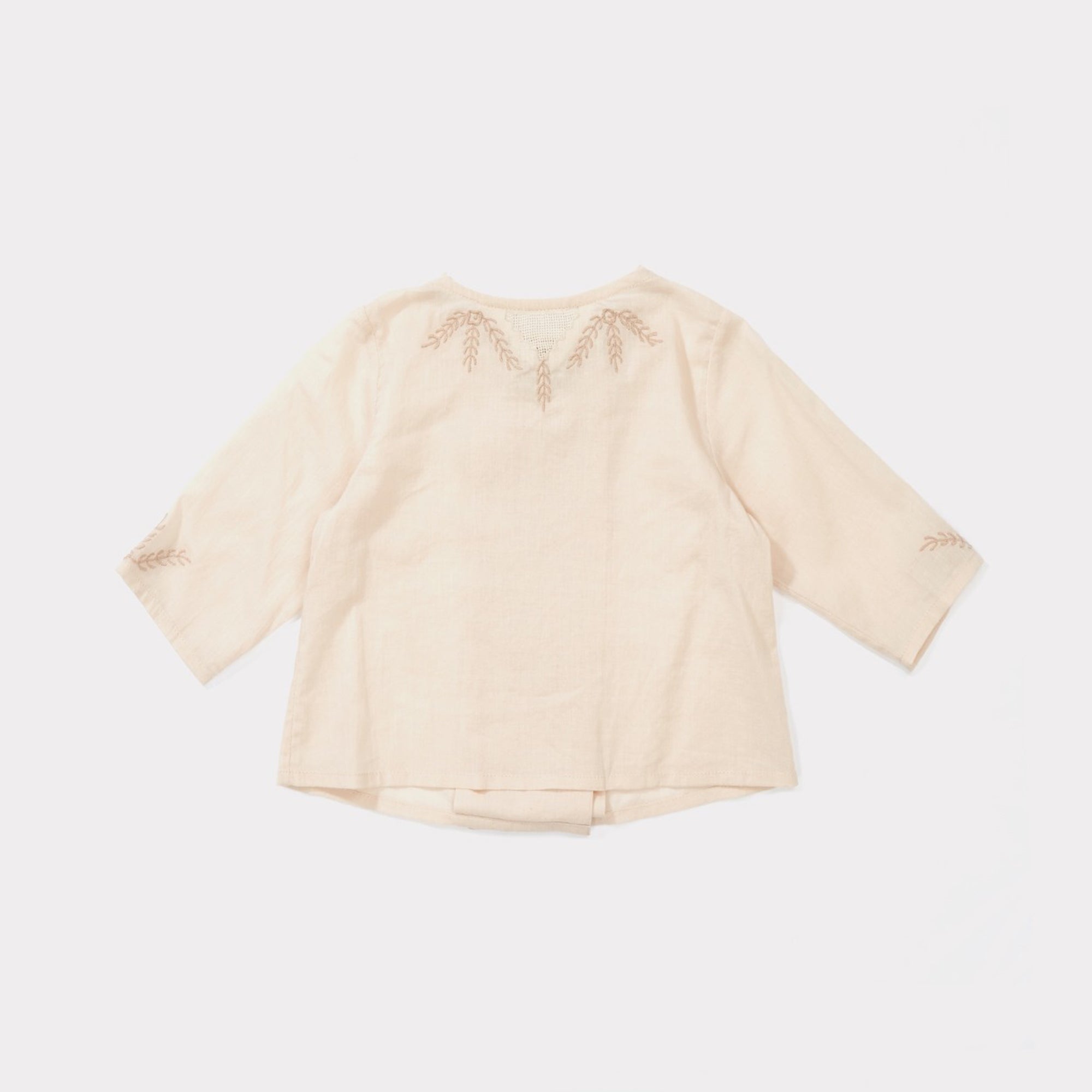 Baby Girls Powder Pink Cotton Shirt