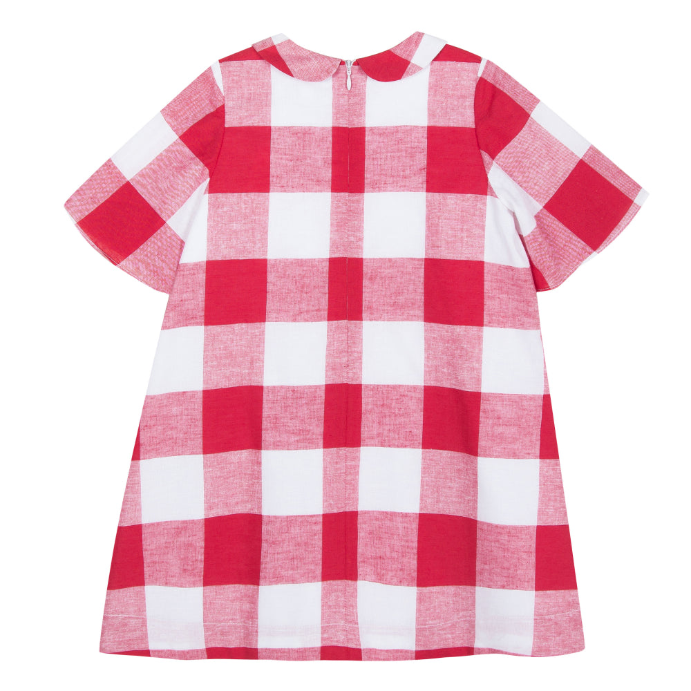 Girls Red Check Dress