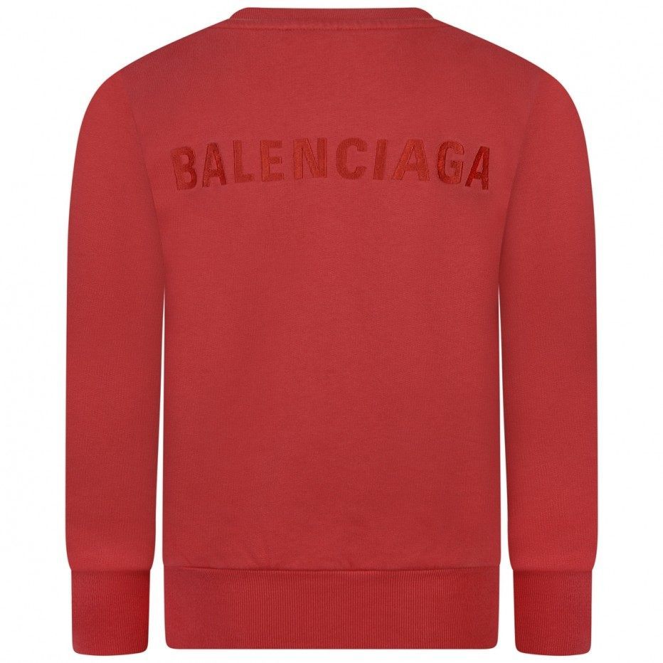 Boys & Girls Tomato Red Cotton Sweatershirt